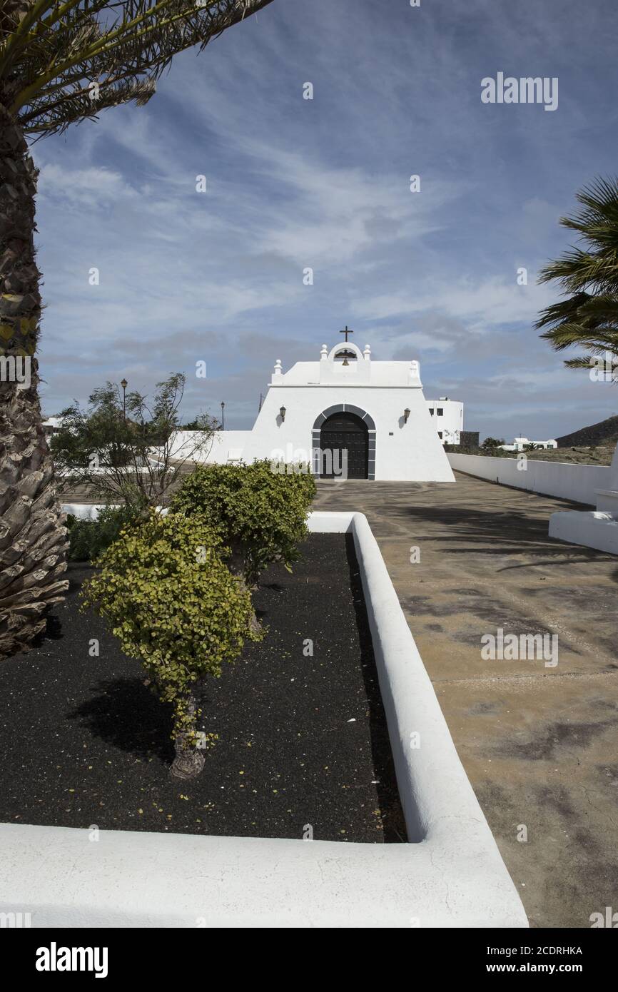 Petite église de Masdache sur Lanzarote, îles Canaries, Espagne, Europe Banque D'Images