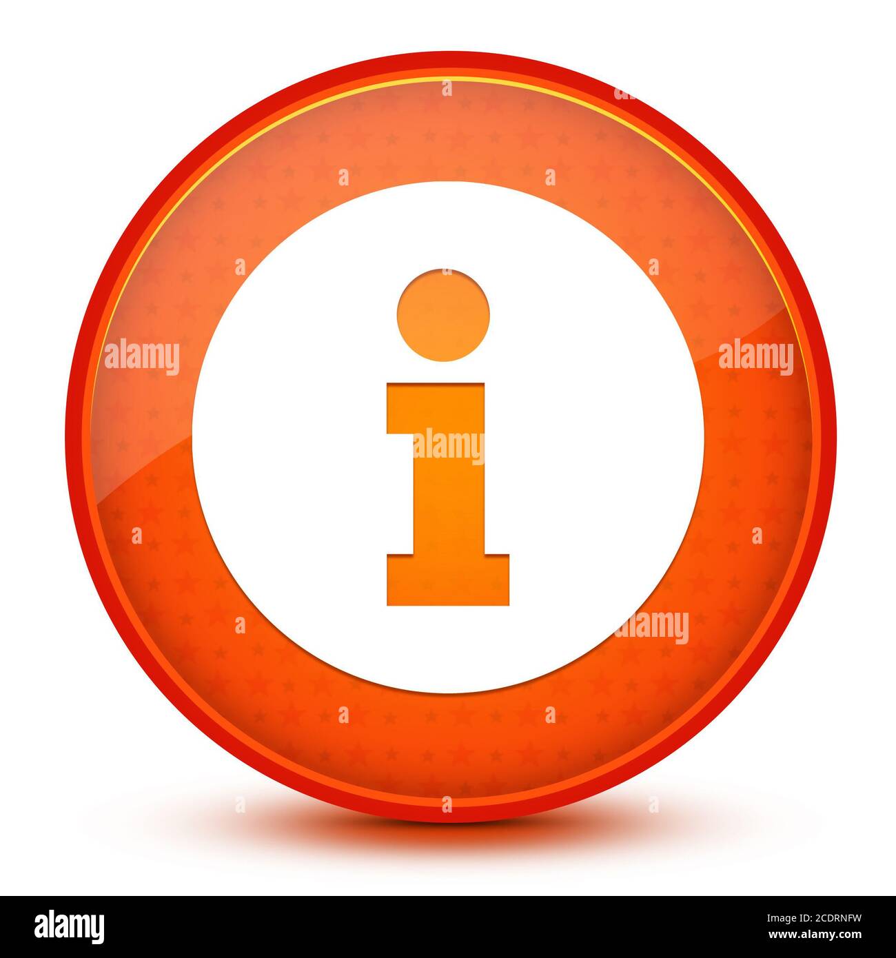 Icône d'information isolée sur l'étoile brillante orange bouton rond illustration abstraite Banque D'Images