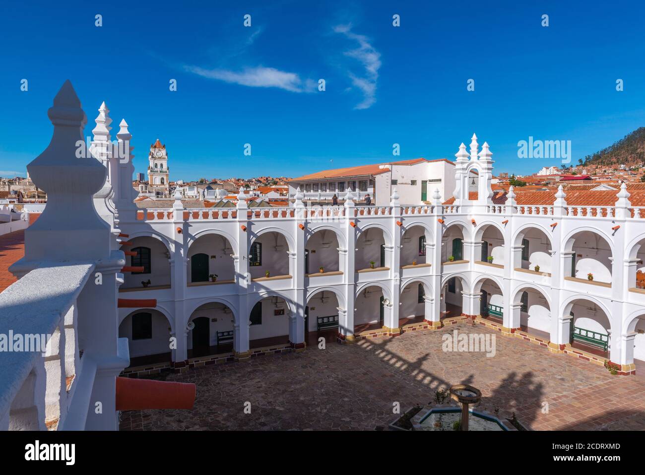 Cour intérieure de l'église Iglesia de San Felipe Neri, sucre, capitale constitutionnelle de la Bolivie, capitale du département de Chuquisaca, Bolivie, Amérique latine Banque D'Images