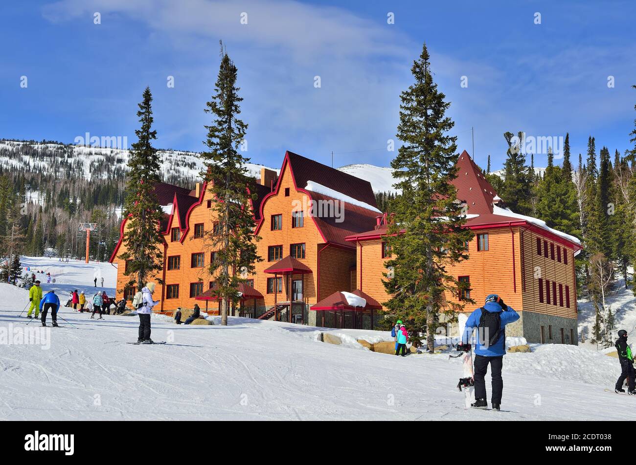 Station de ski Sheregesh, Green Mountain, Mountain Shoria, région de Kemerovo, Russie Banque D'Images