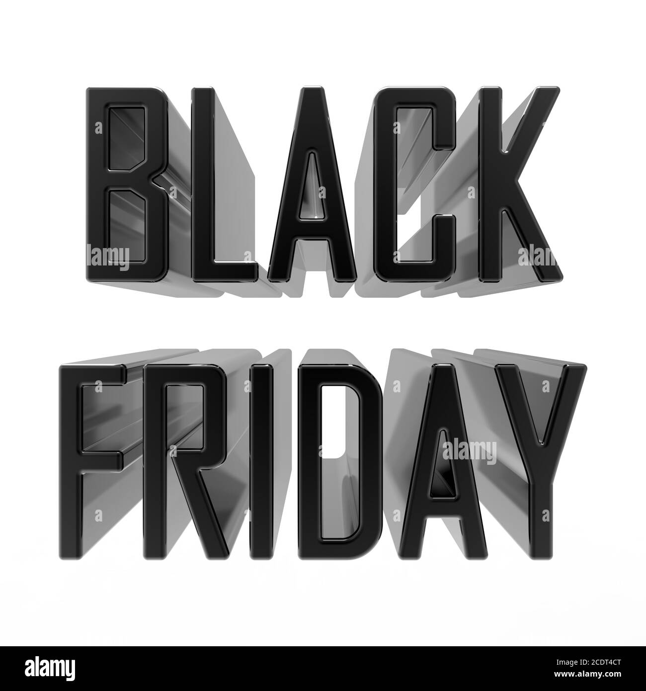 Mots BLACK FRIDAY dans une forme de perspective 3D sur fond blanc pour souligner l'urgence de saisir une affaire rapide sur les produits et services à prix réduit Banque D'Images Mots BLACK FRIDAY dans une forme de perspective 3D sur fond blanc pour souligner l'urgence de saisir une affaire rapide sur les produits et services à prix réduit Banque D'Images