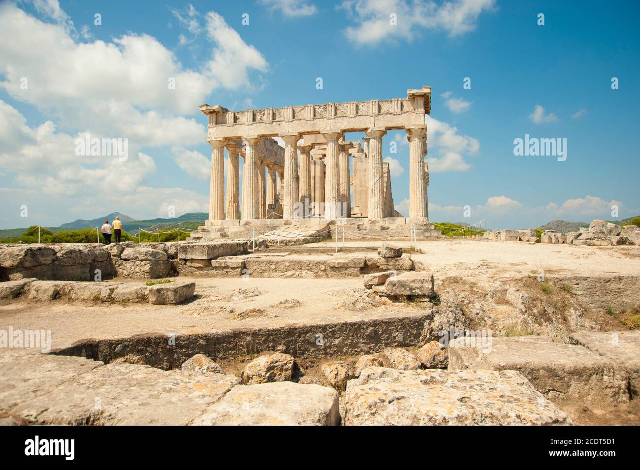 Temple de la déesse Aphaia, île d'Aegina, Grèce Banque D'Images