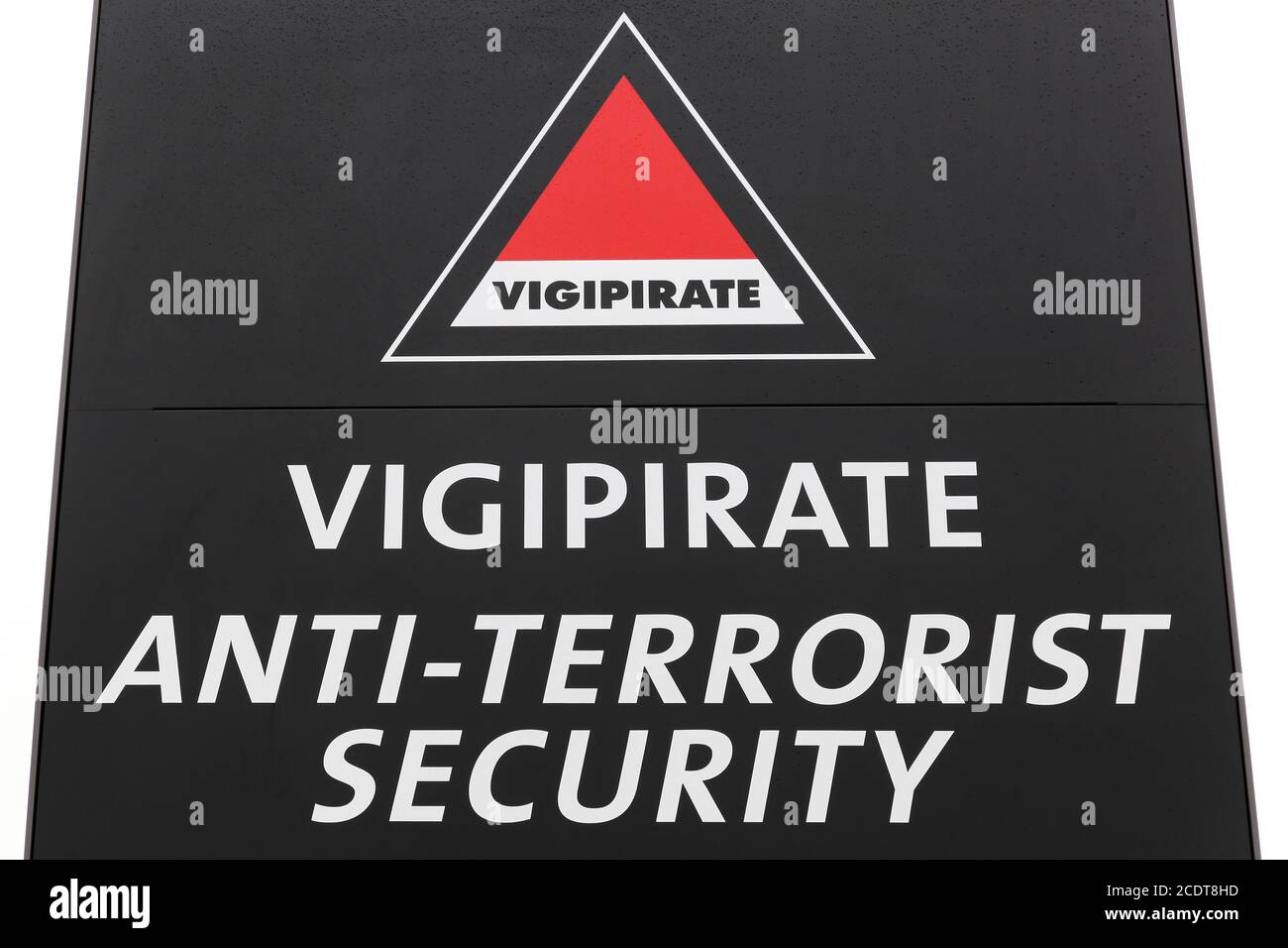 Plan vigipirate est le système français d'alerte de sécurité nationale et contre d'éventuels attentats terroristes Banque D'Images