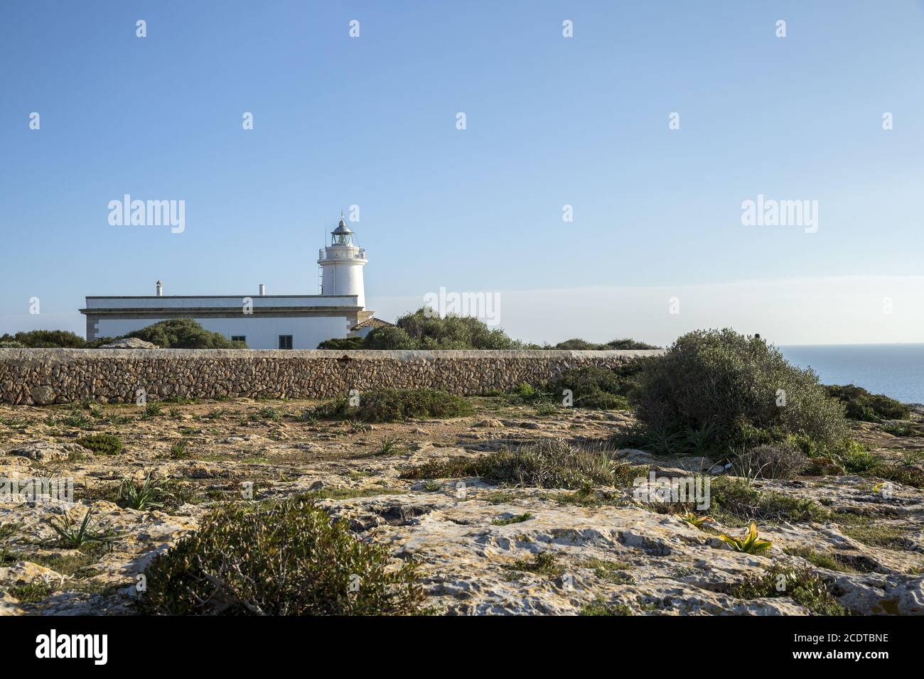 Phare sur l'île de Majorque à Cap blanc, Baleares, Espagne, Europe Banque D'Images