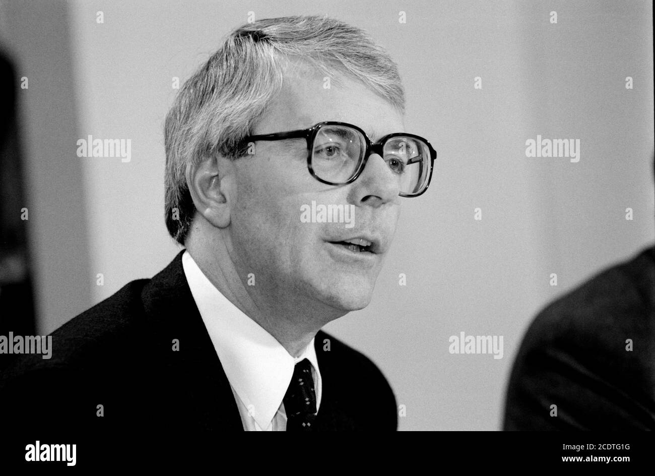 Lancement de la politique sur l'éducation conservatrice et conférence de presse au QEII Conference Centre de Westminster. John Major, Kenneth Clarke, Michael Howard. 29 mai 1991. Photo: Neil Turner Banque D'Images