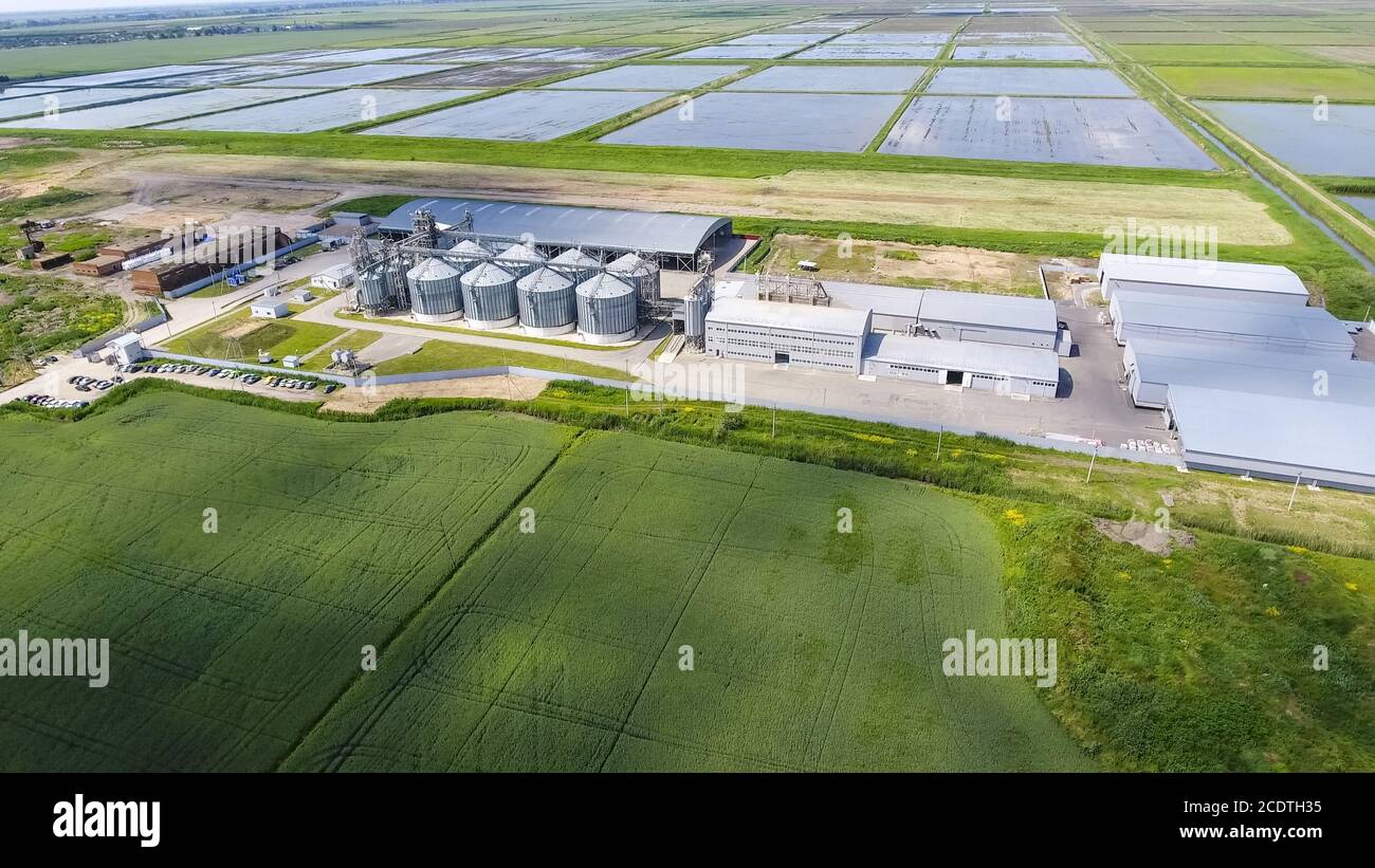 Plante pour le séchage et le stockage de grain Banque D'Images