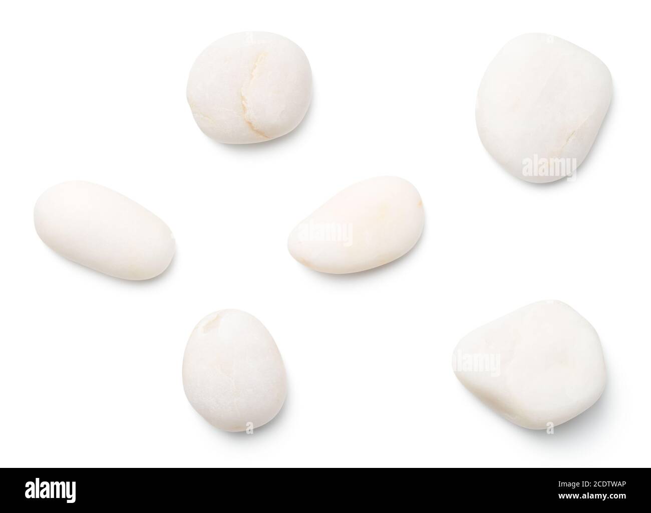 Pierres blanches isolées sur fond blanc Banque D'Images