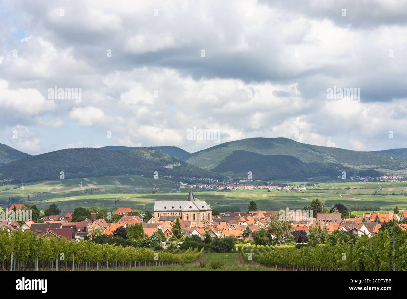 Village viticole d'Arzheim, Palatinat Sud Banque D'Images