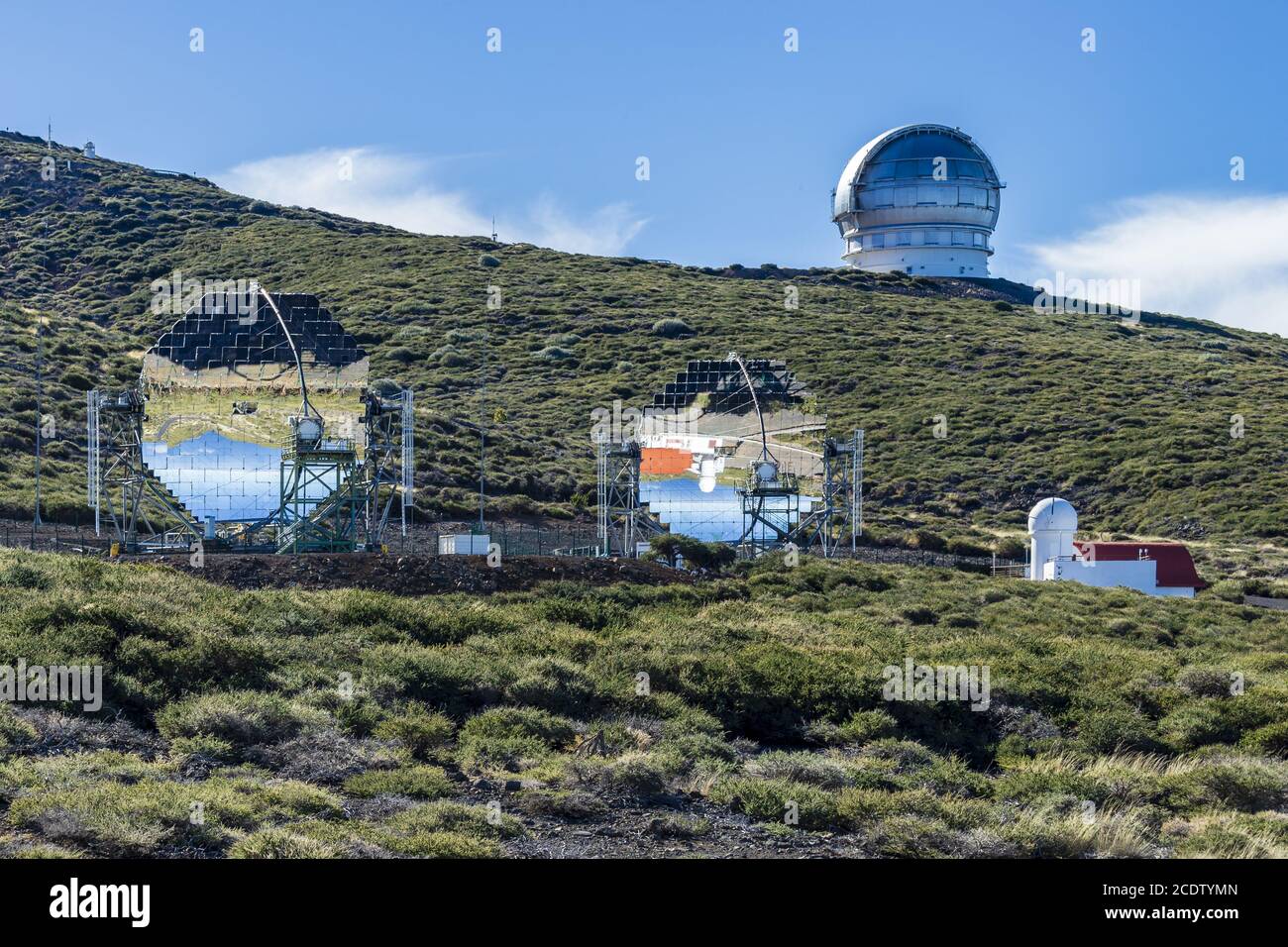 La Palma - Observatoire avec télescope à réflecteur sur la Roque De los Muchachos Banque D'Images