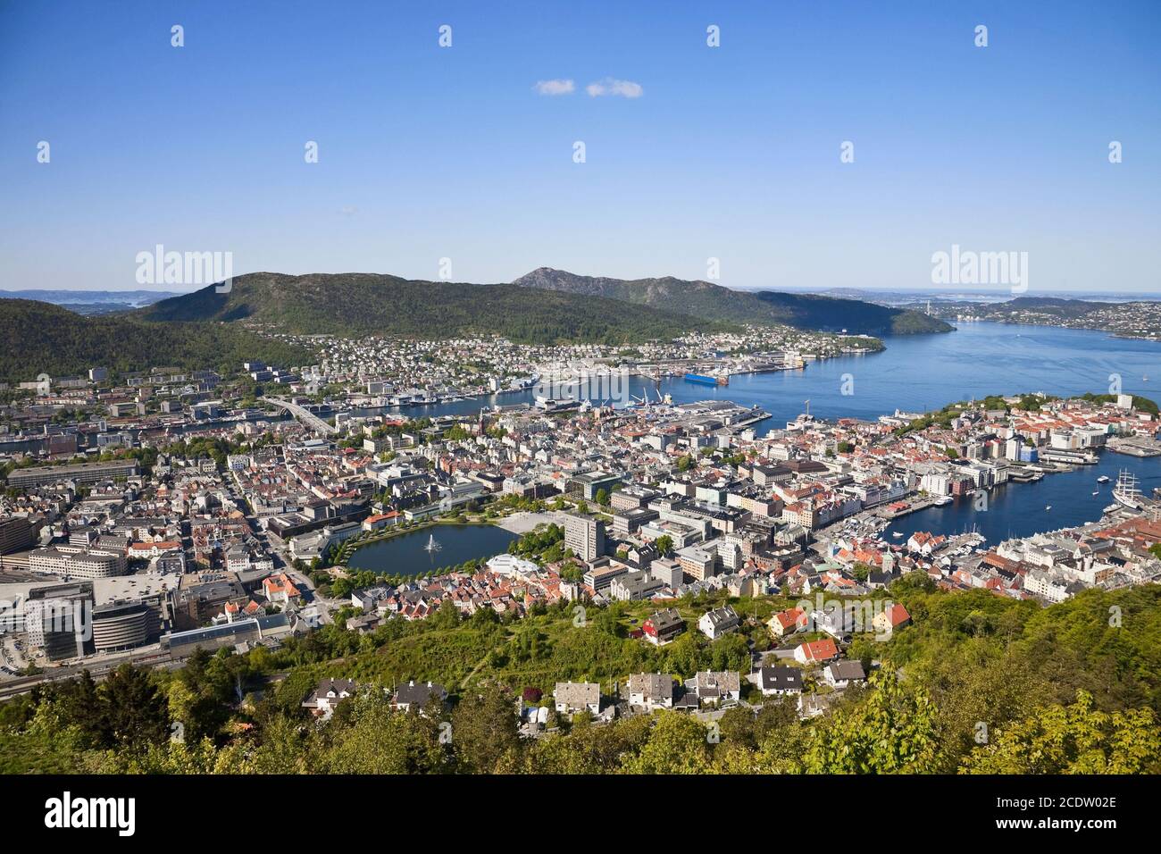 Vue depuis le mont Floyen de Bergen, Norvège Banque D'Images