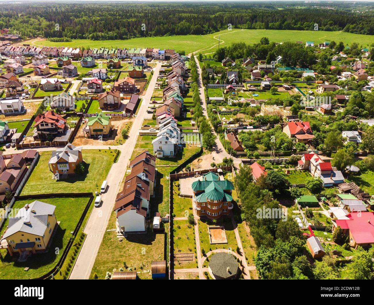 La vue aérienne de la campagne près de Moscou, Russie Banque D'Images