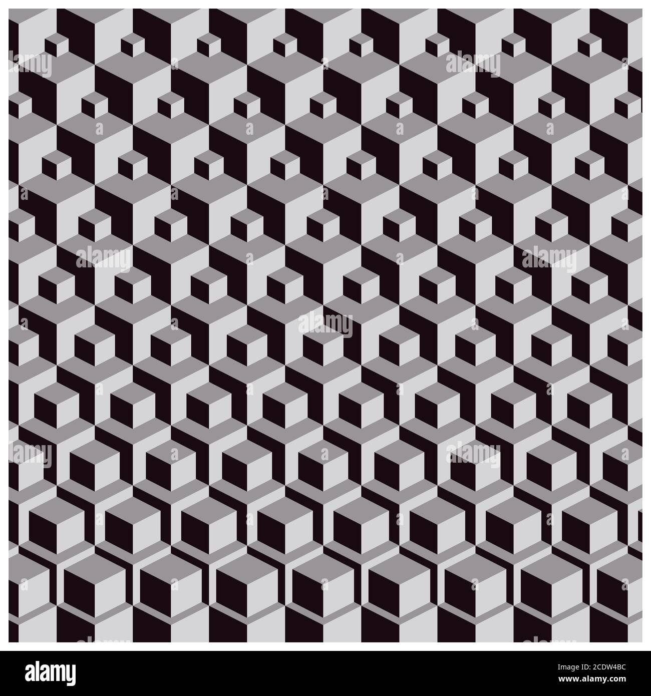 Fond noir et blanc. avec cube, Banque D'Images