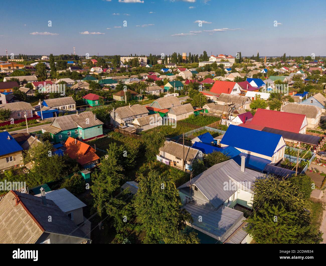 Vue de dessus de la ville provinciale d'un étage en Russie Banque D'Images