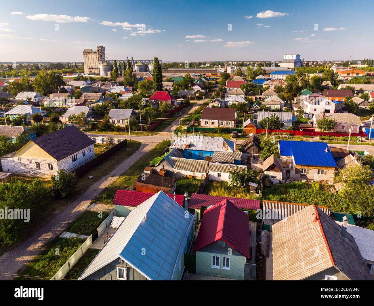 Vue de dessus de la ville provinciale d'un étage en Russie Banque D'Images