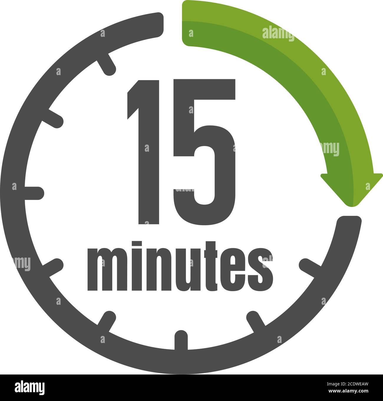 Timer 15 minutes vector illustration Banque d'images vectorielles - Alamy