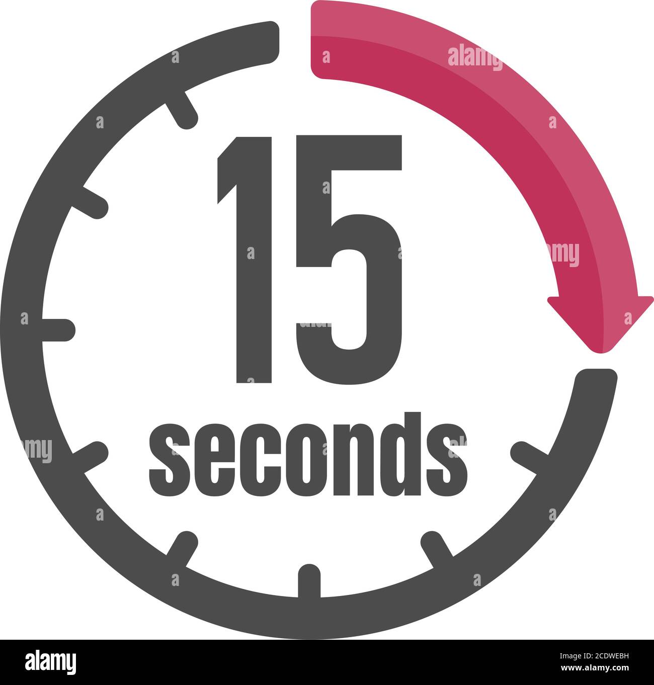 Horloge , icône de temporisation / 15 secondes Illustration de Vecteur