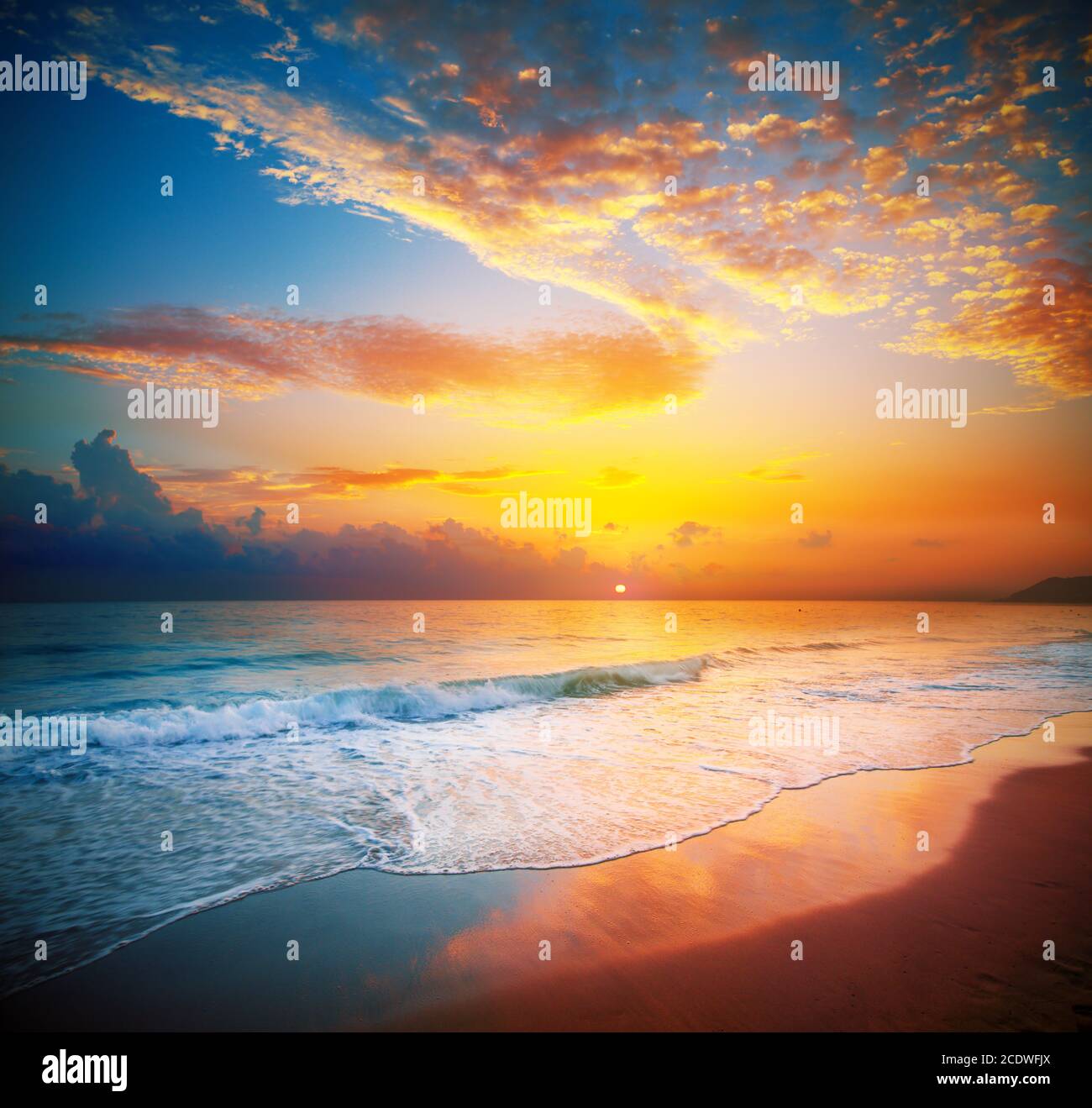 coucher du soleil et la mer Banque D'Images