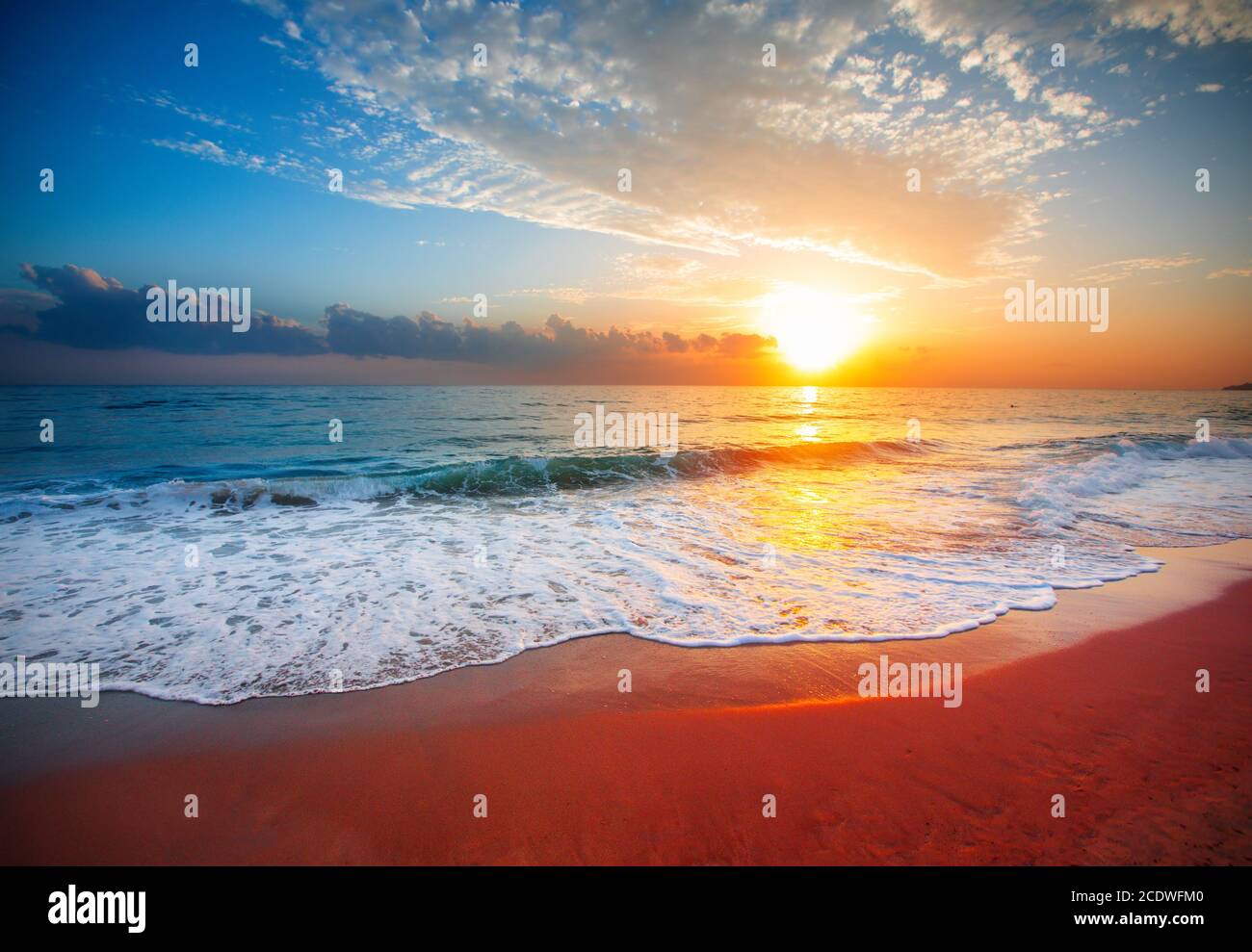 coucher du soleil et la mer Banque D'Images