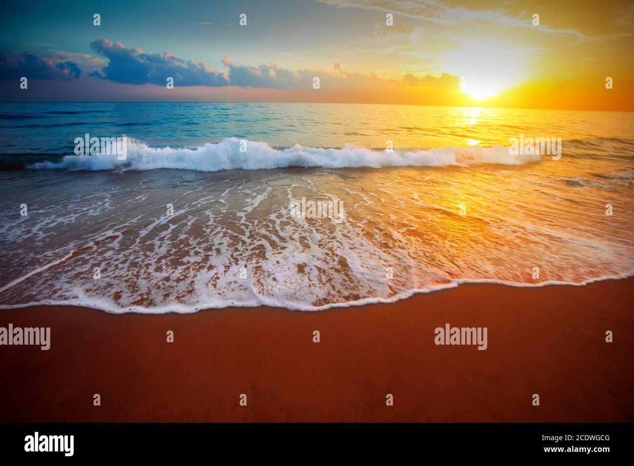 coucher du soleil et la mer Banque D'Images