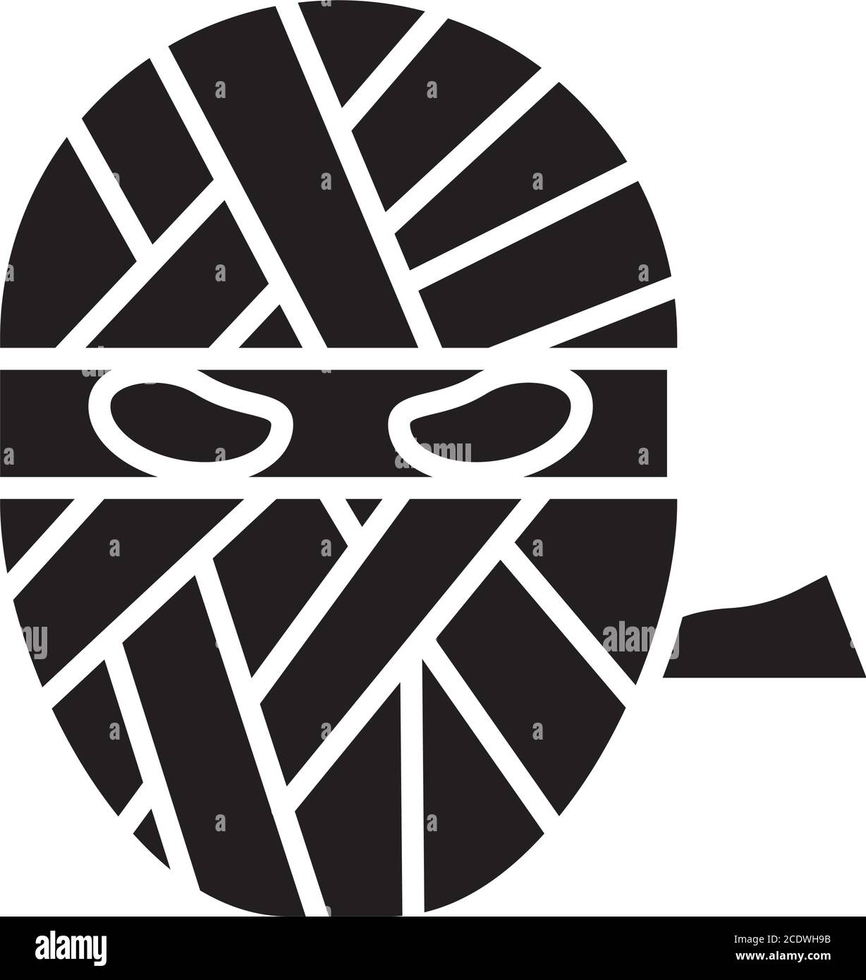 Halloween momie masque silhouette style icône design, Holiday et effrayant thème illustration vectorielle Illustration de Vecteur