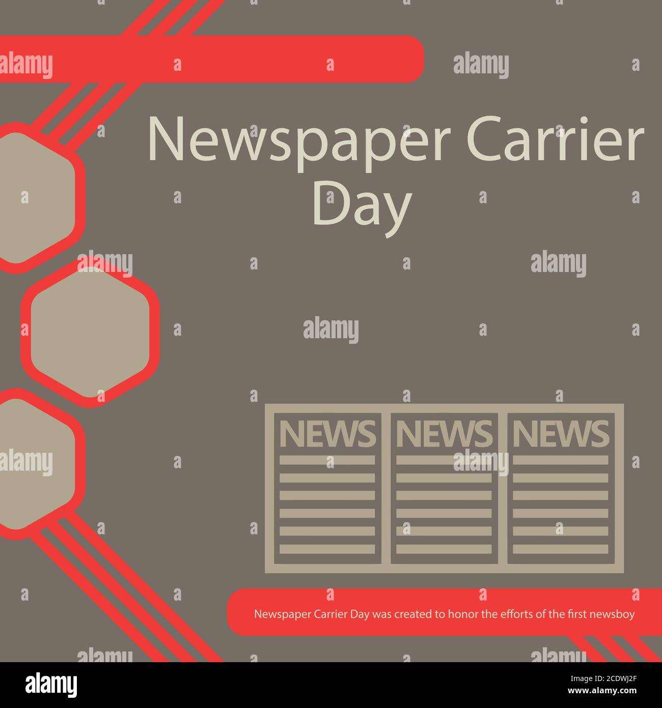 Journal Carrier Day a été créé pour honorer les efforts du premier Newsboy. Illustration de Vecteur