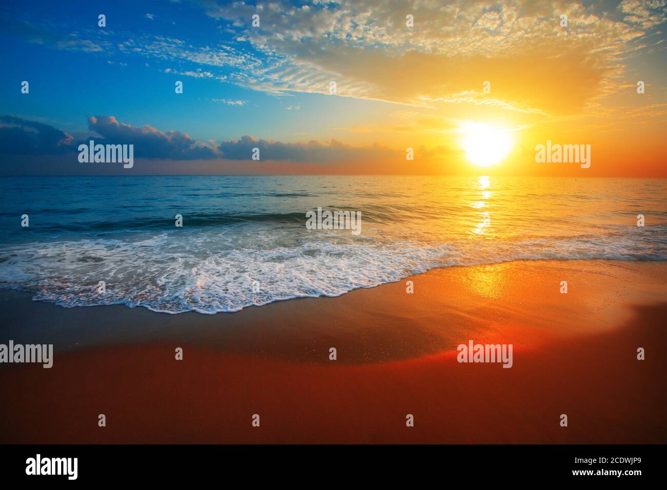 coucher du soleil et la mer Banque D'Images