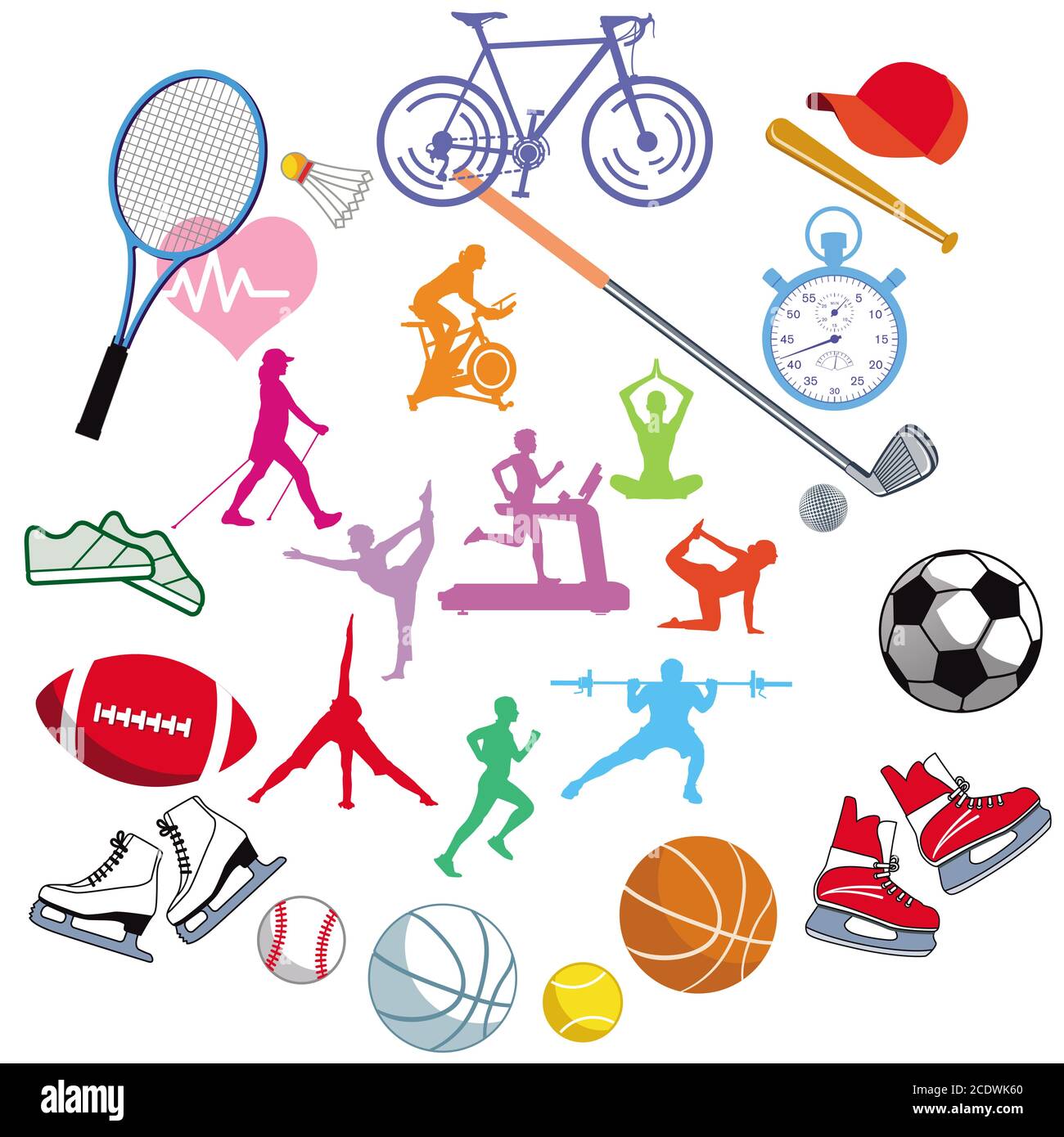 Sport Design Icon Set vector Illustration Banque D'Images