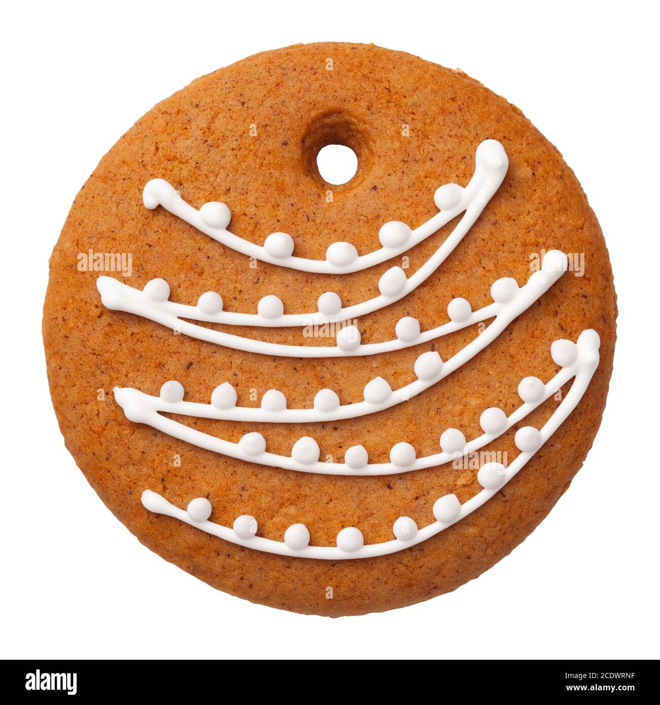 Biscuit en forme de boule à pain d'épice isolé sur fond blanc Banque D'Images