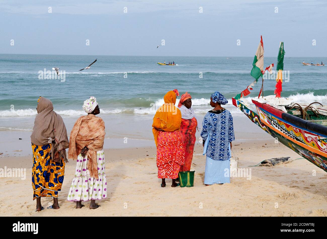 Sénégal, ville de Saint Louis, patrimoine mondial de l'UNESCO, retour des pêcheurs Banque D'Images