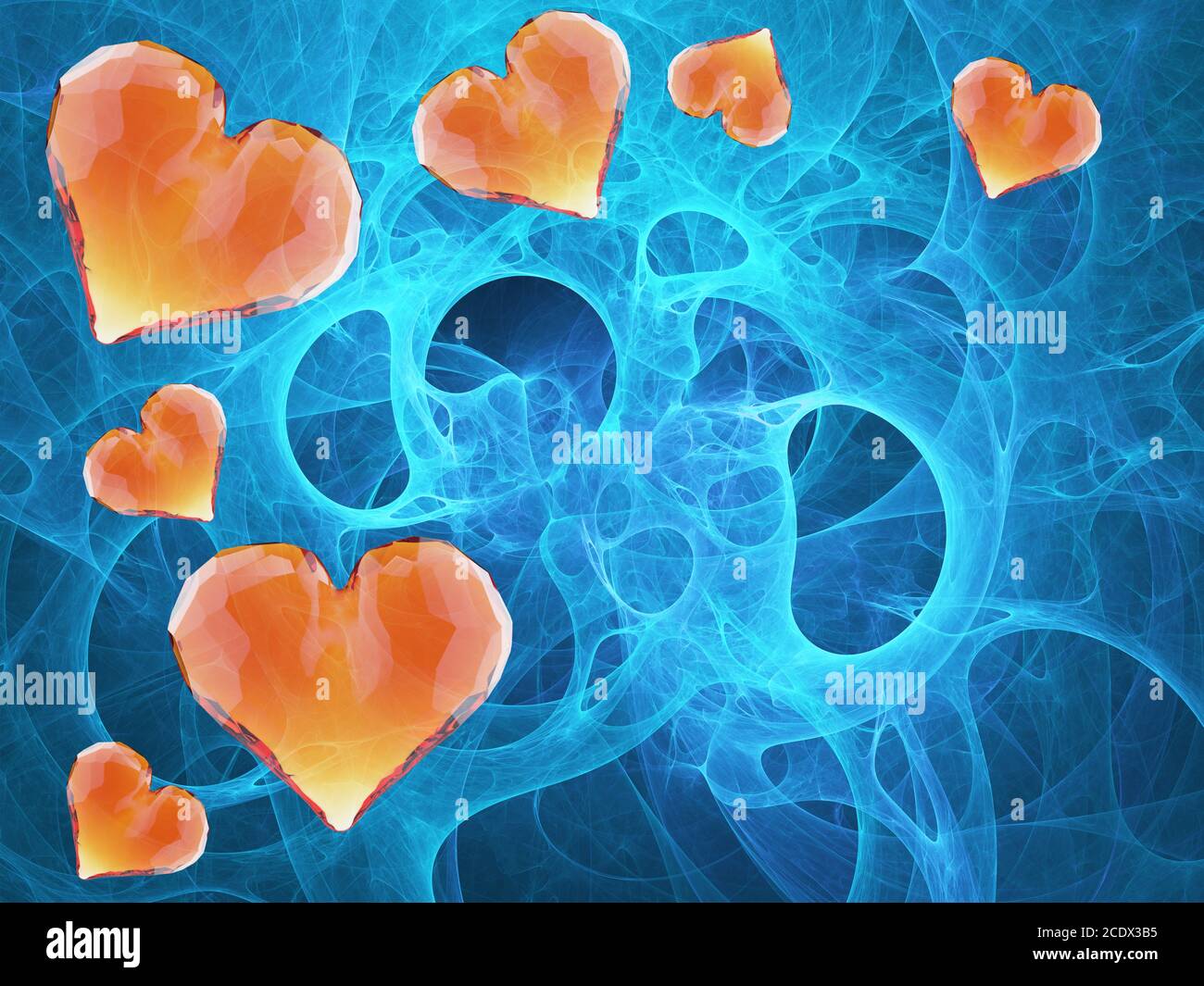 Bijou coeur rouge isolé sur fond sombre. Froissés géométrique style poly bas triangulaire 3d illustration graphique de rendu. P Raster Banque D'Images