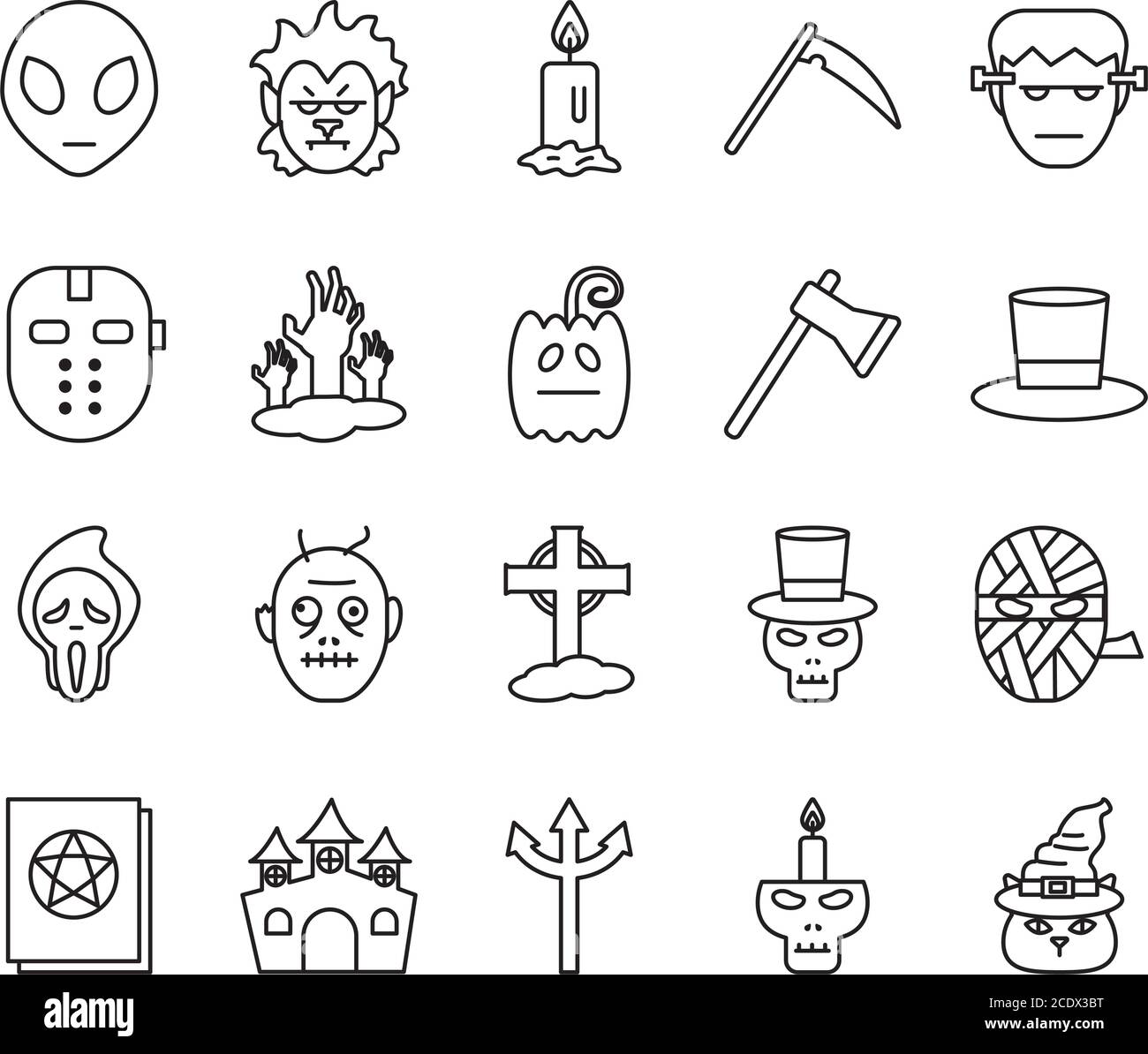 Lot de motifs de style Halloween, illustration des fêtes et des vecteurs de thème effrayant Illustration de Vecteur