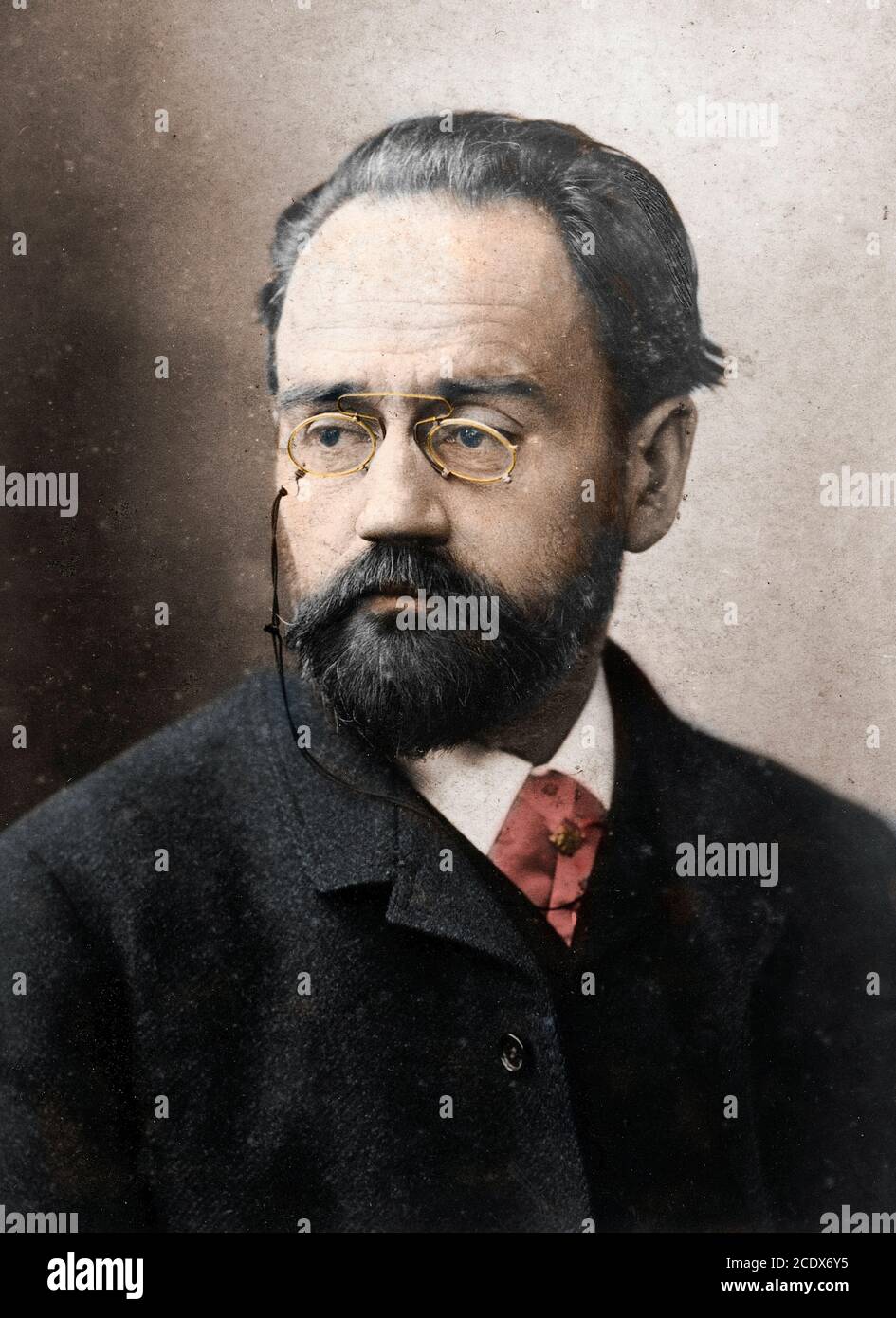 Portrait d'Emile Zola (1840-1902) écrivain français - par Nadar Banque D'Images