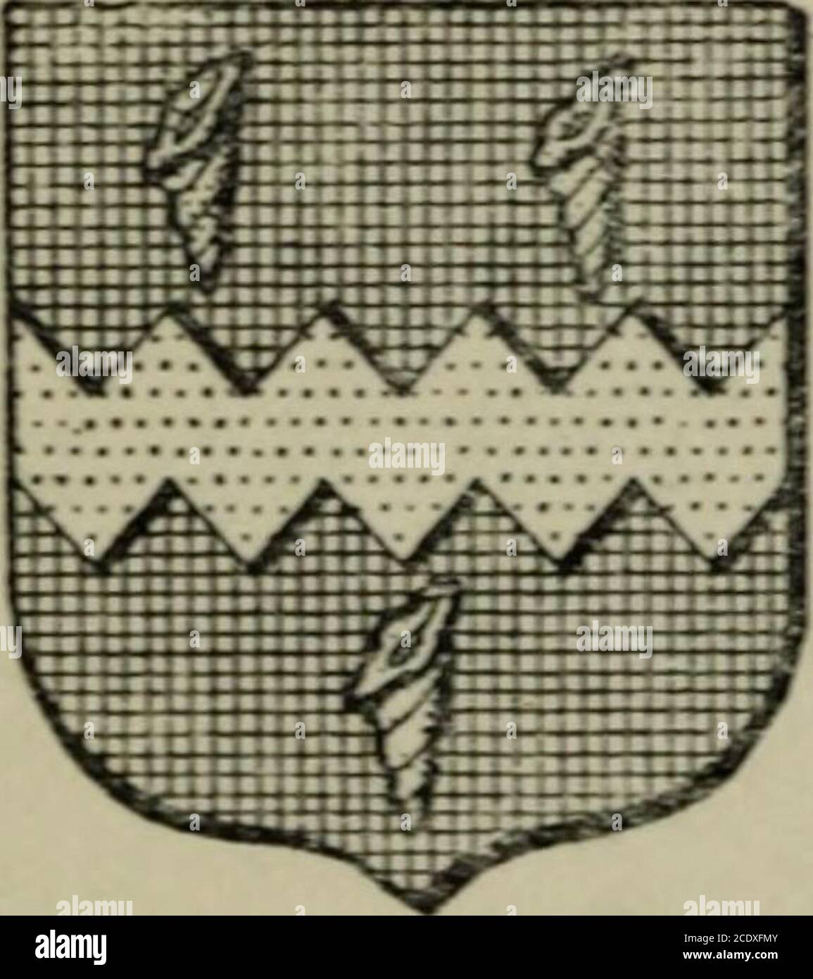 . Peeps à heraldry . y directallusion à elle. C'est le cas des familles de Dolphin, Godolphin, Salmon, Sole (Fig. 48), Herring, Herringham, Bream, Roach, sprat, Ellis (qui a trois eels) et Troutbeck (qui ont trois truts). Ces derniers sont bla-zonés retted dans l'atriangle, tete-d-queue — littéralement, nettedhead à queue, alors que nous sommes rappelé thatthe ancien nom pour pikewas luce, quand nous seepikes supportés par la famille Lucy. Le crabbe de robs-law porte un crabe ; les Prawnes, comme vous vous y attendiez, des crevettes d'ours ; et les Tregarthens de Cornwall ont des pinces de homard saluant-sage, les gules, que le dernier mot i Banque D'Images