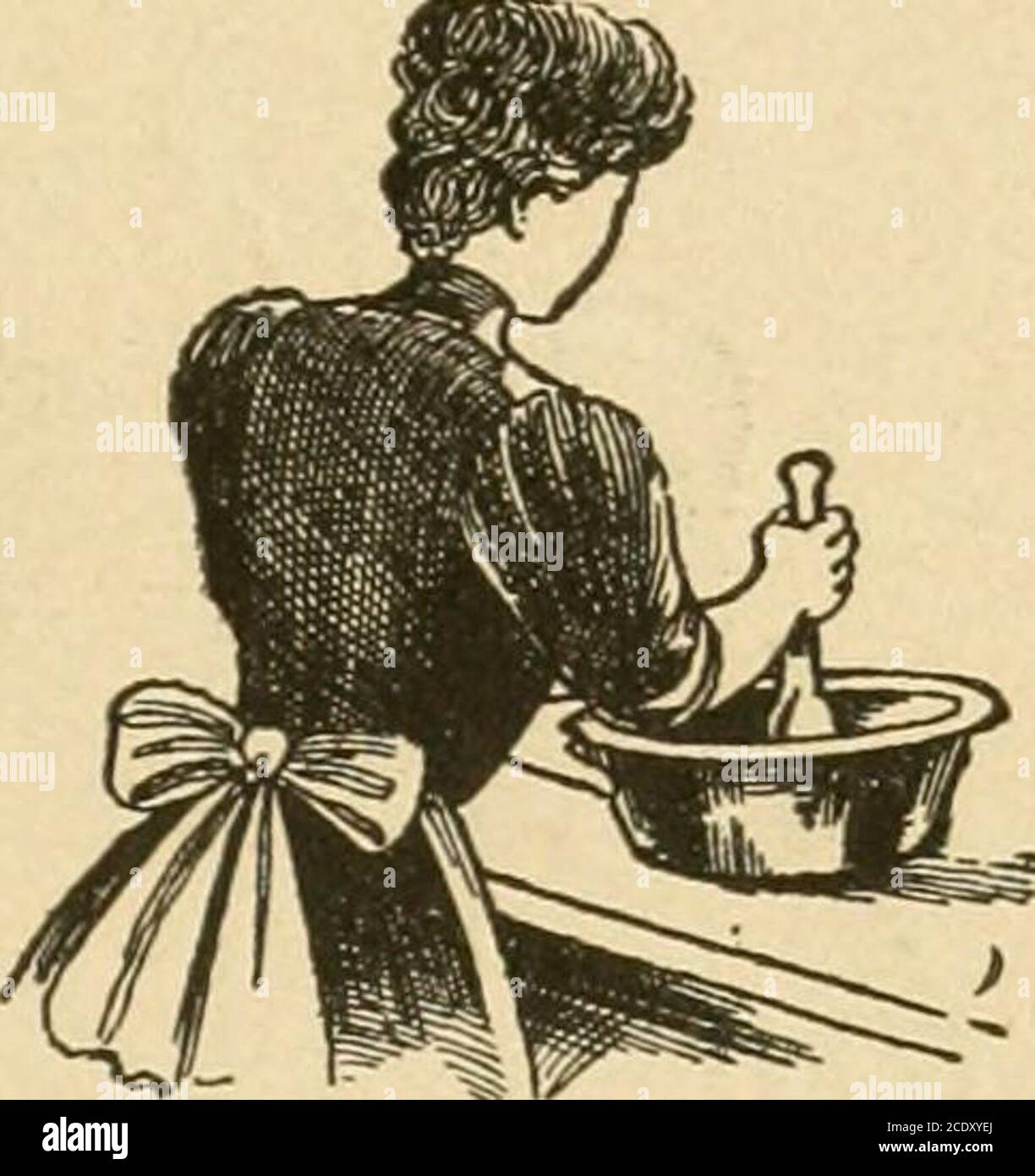. Maison et santé; un manuel de ménage contenant deux mille recettes et des suggestions utiles sur la construction et les soins de la maison en harmonie avec les lois de santé .. . la femme au foyer devrait prévoir de faire du pain à l'herbe. Aucun autre ne peut égaler, dans la propreté, la douceur, et la salubrité, bon pain fait maison. Bien qu'il ne s'agisse pas d'un livre de recettes sur la cuisine, cican ne soit pas considéré hors de place pour donner une recette de levure maison et de pain. Si les instructions sont suivies avec soin, le pain sera excellent. PRÉPARATION DE LA LEVURE cuire trois pommes de terre de taille moyenne dans un quart d'eau ; lorsqu'elles sont tendres, les écraser dans le Banque D'Images