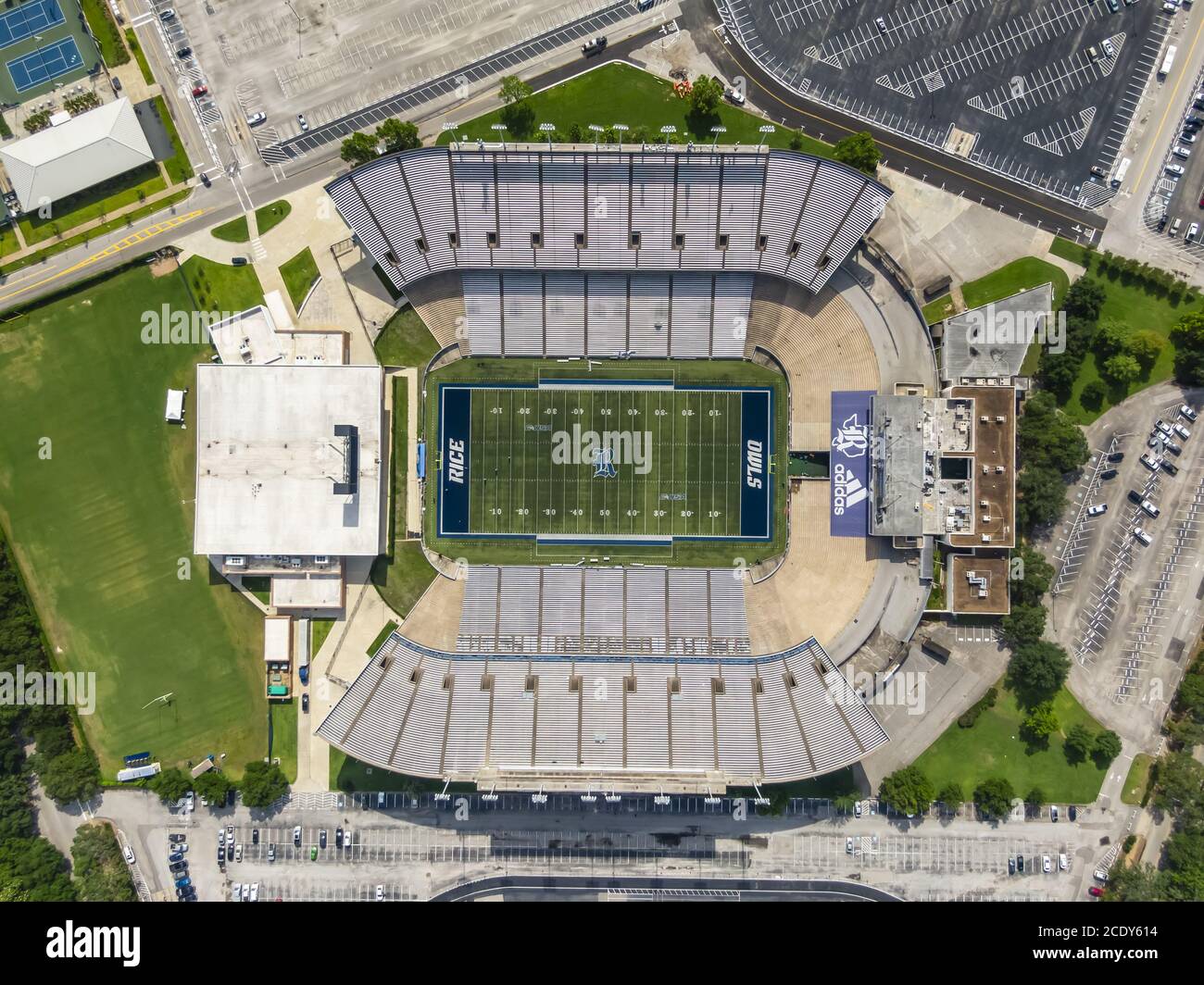 Vue aérienne du stade Rice à Houston, Texas Banque D'Images