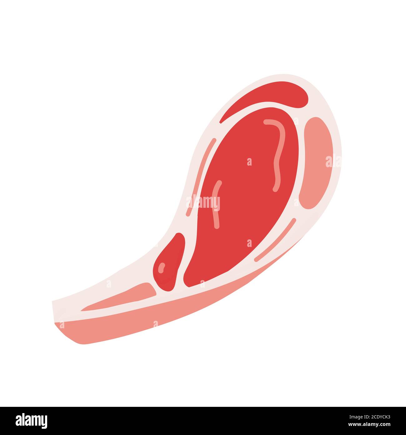 Viande d'agneau crue, illustration vectorielle réaliste isolée, viande de mouton rouge fraîche, icône isolée Illustration de Vecteur