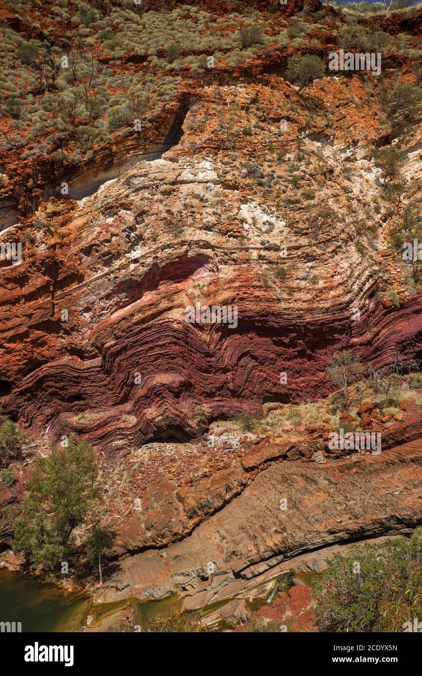 Australie occidentale – couche de roche géologique d'un volcanique historique accident Banque D'Images