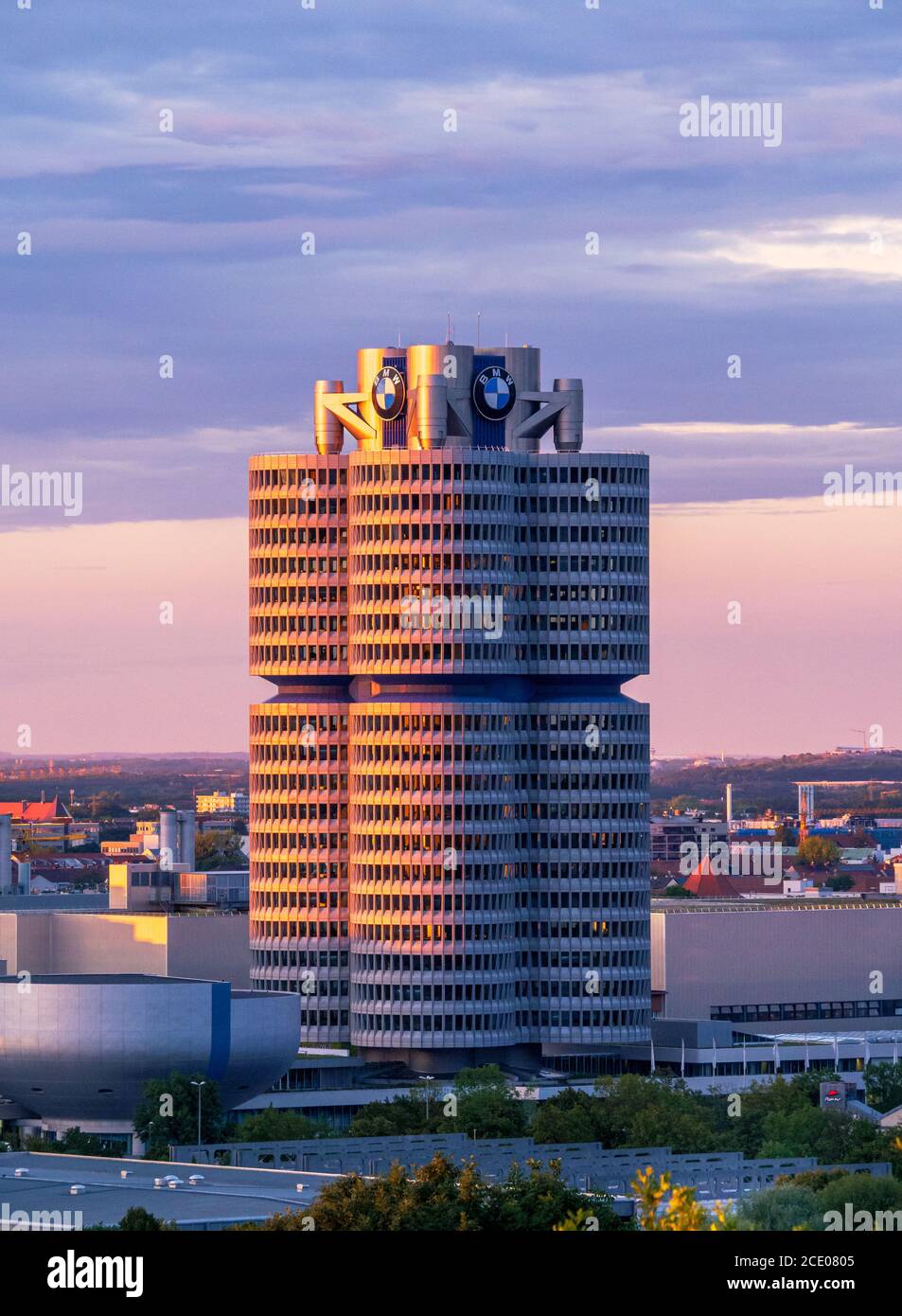 Siège BMW, Munich, Bavaria, Germany, Europe Banque D'Images