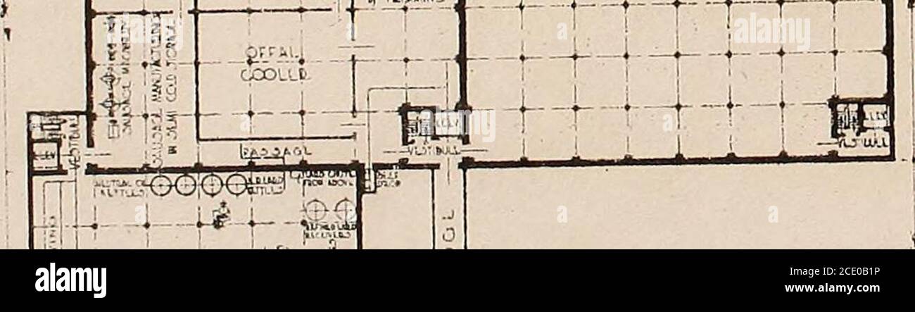 . Construction d'une maison d'emballage et d'une chambre froide; Un travail de référence générale sur la planification, la construction et l'équipement des usines modernes d'emballage de viande américaines, avec une référence spéciale aux exigences du gouvernement des États-Unis, et un traité complet sur la conception des usines de stockage frigorifique, y compris la réfrigération, l'isolation et les données de coût .. . FTG. 1—PLAN D'ÉTAGE DU PREMIER ÉTAGE—TERMINER L'USINE D'EMBALLAGE. (VOIR CHAPITRE 11). I^*^F—1^—^—^ii—»—1 ; : ^ ; T it^^r^ -J i L-A MlfiarACTUSJNO tlDO --!——r-f 5SSf ^fff^ ,5ALT OTOLr^OL :&gt;kJ JJJOOtol- tifi                                                                   Banque D'Images