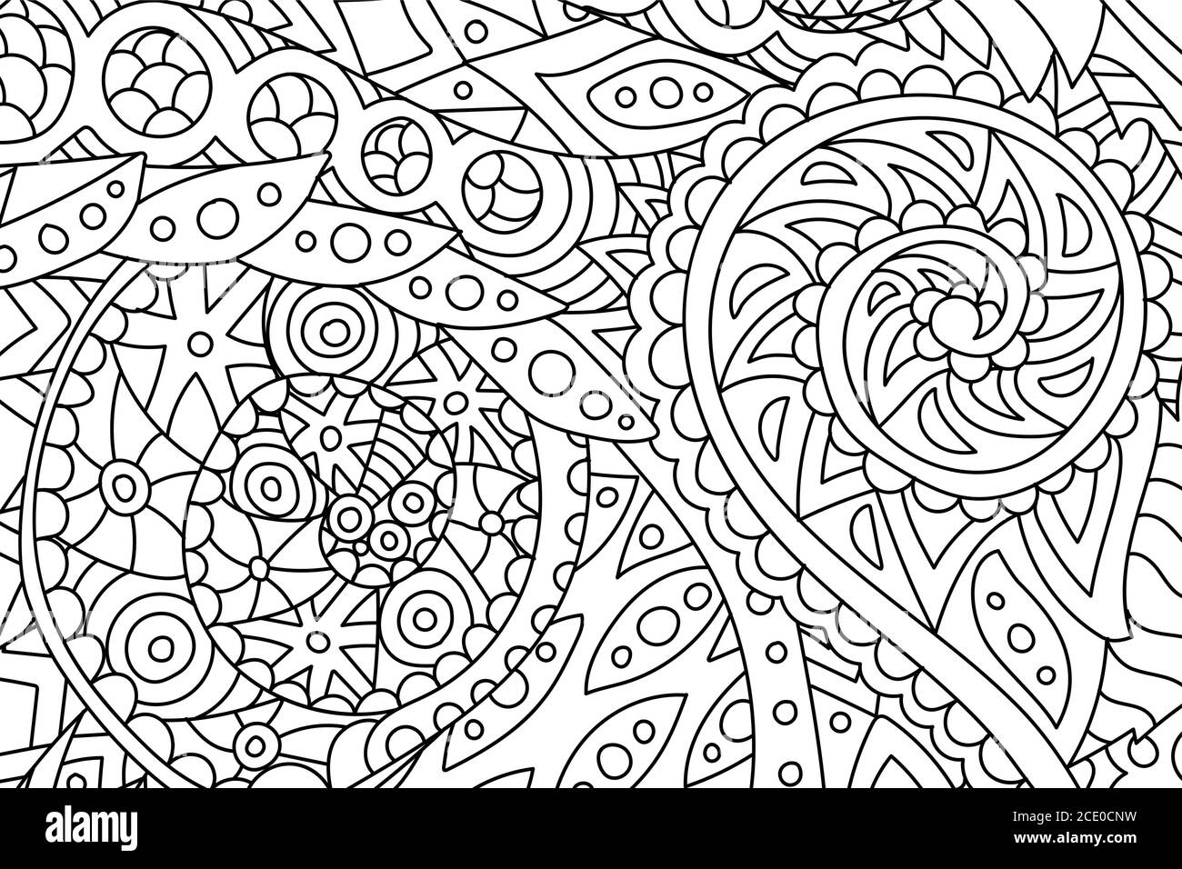 Belle page de livre de coloriage de horisontal avec motif abstrait Illustration de Vecteur