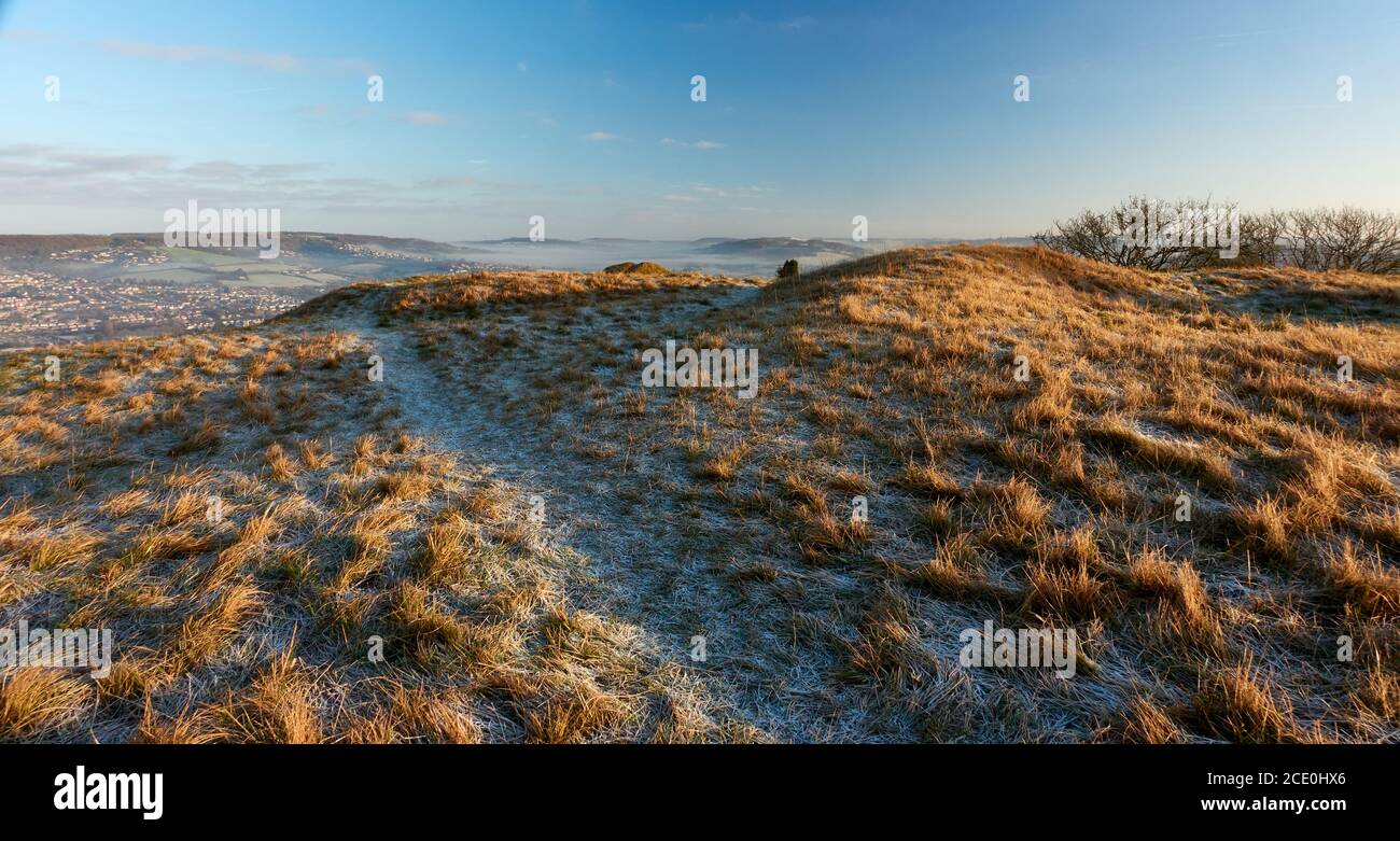 Hiver, haute sur les Cotswolds Banque D'Images