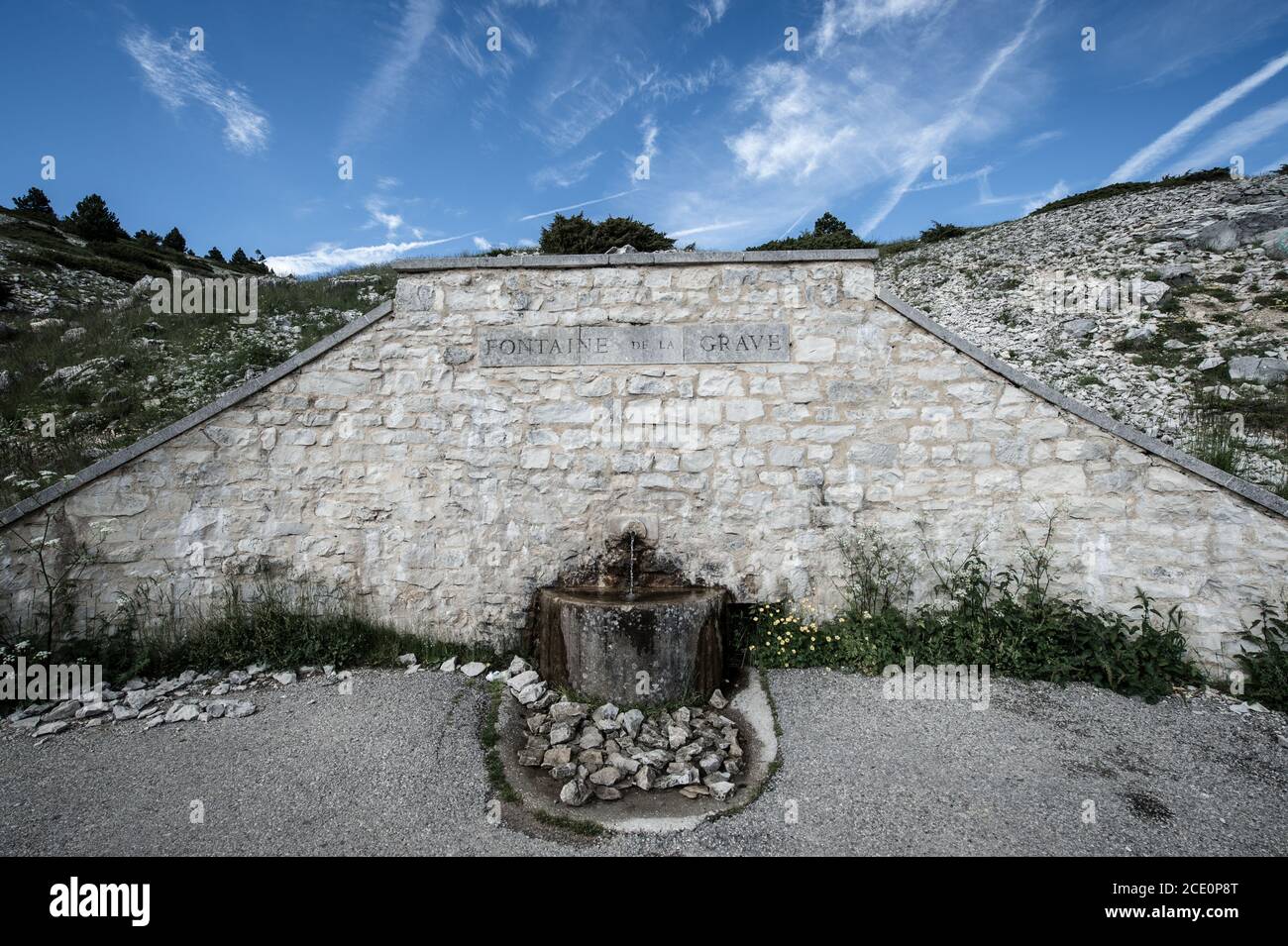 Juin 2016.Mont Ventoux dans la région Provence du sud de la France.Elle a gagné en notoriété grâce à son inclusion dans la course cycliste Tour de France. Banque D'Images