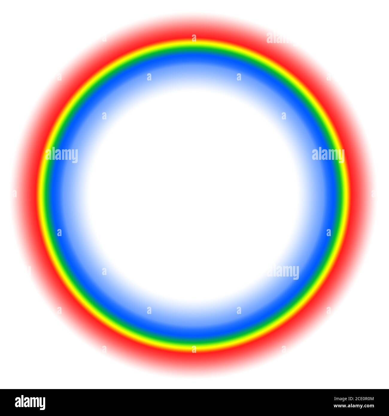 Arc-en-ciel circulaire sur fond blanc à superposer en mode superposition. Illustration avec espace de copie. Symbole LGBT. Illustration 3D Banque D'Images