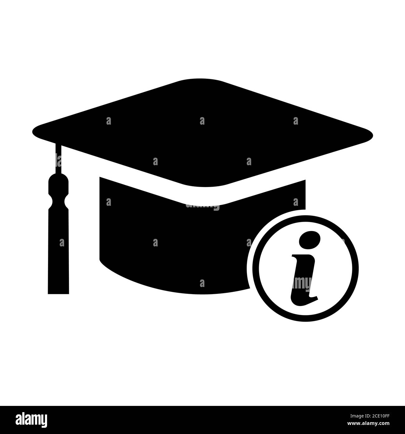 Capuchon, symbole d'information chapeau isolé sur fond blanc. Illustration vecteur de l'enseignement supérieur icône, réussite bouton Web . Illustration de Vecteur