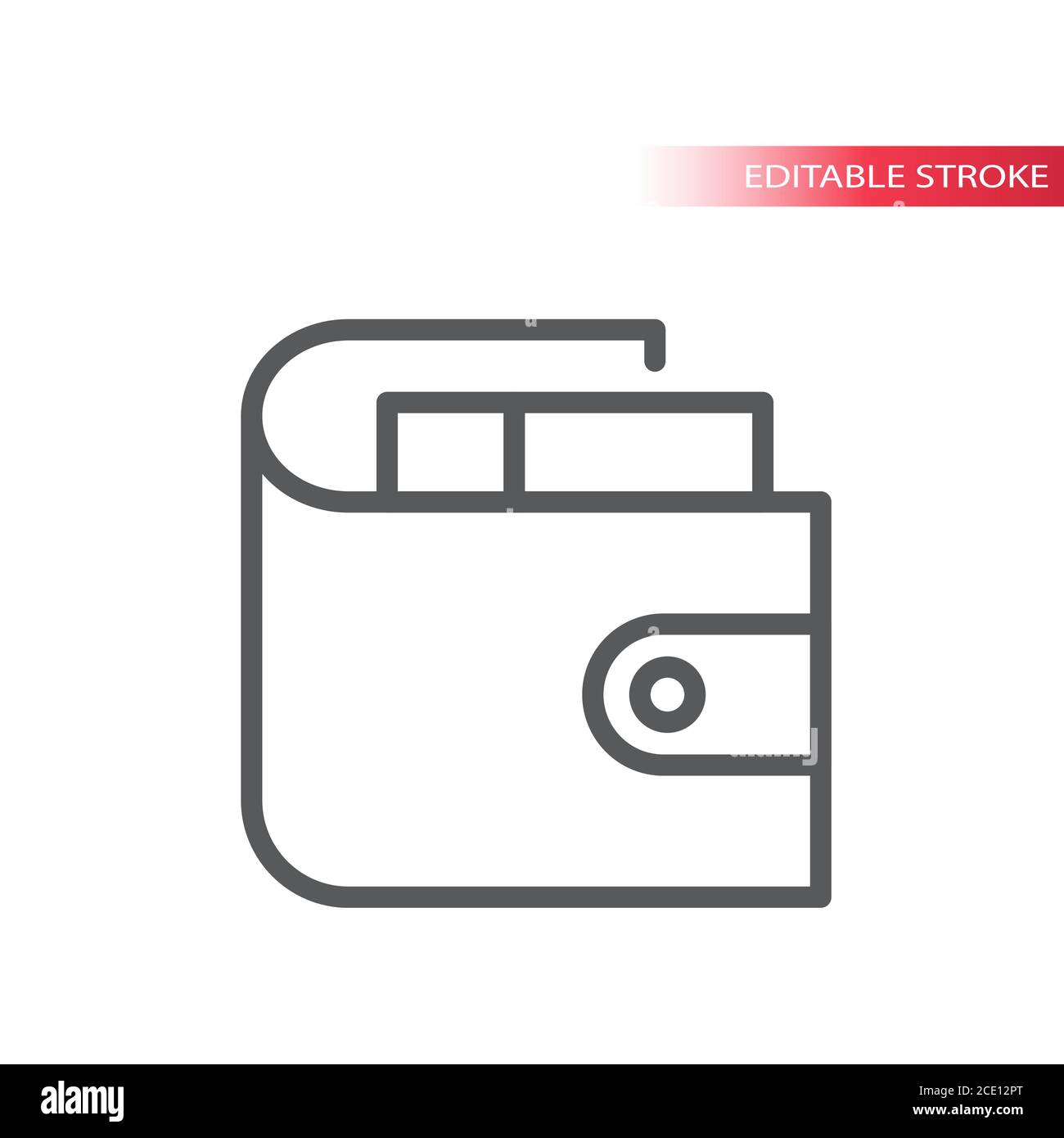 Icône simple de vecteur de ligne mince de portefeuille. Porte-monnaie avec  symbole de contour d'argent, contour modifiable Image Vectorielle Stock -  Alamy