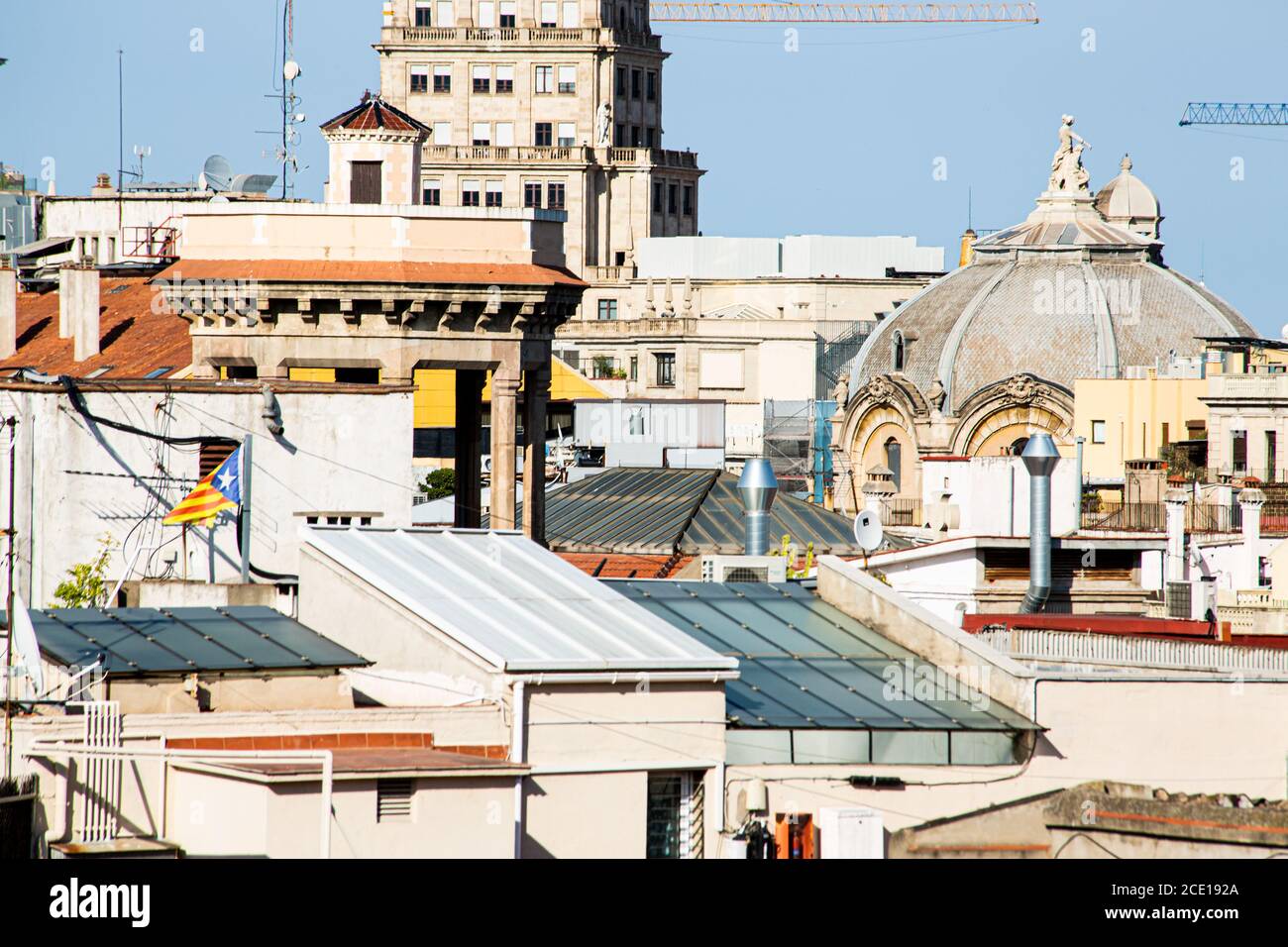 Toits de Barcelone Banque D'Images