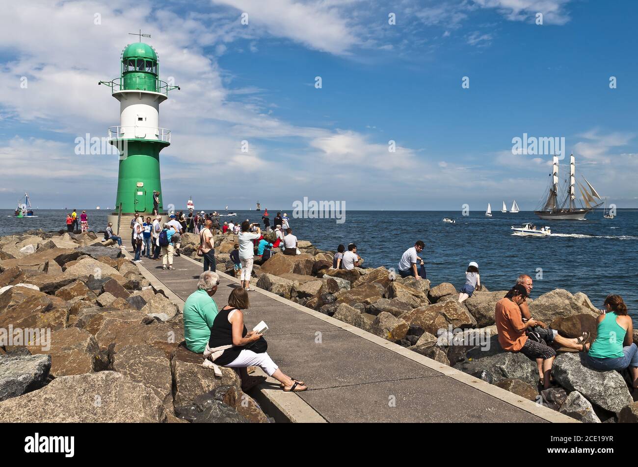 Urlaub an der Ostsee à Warnemünde Banque D'Images