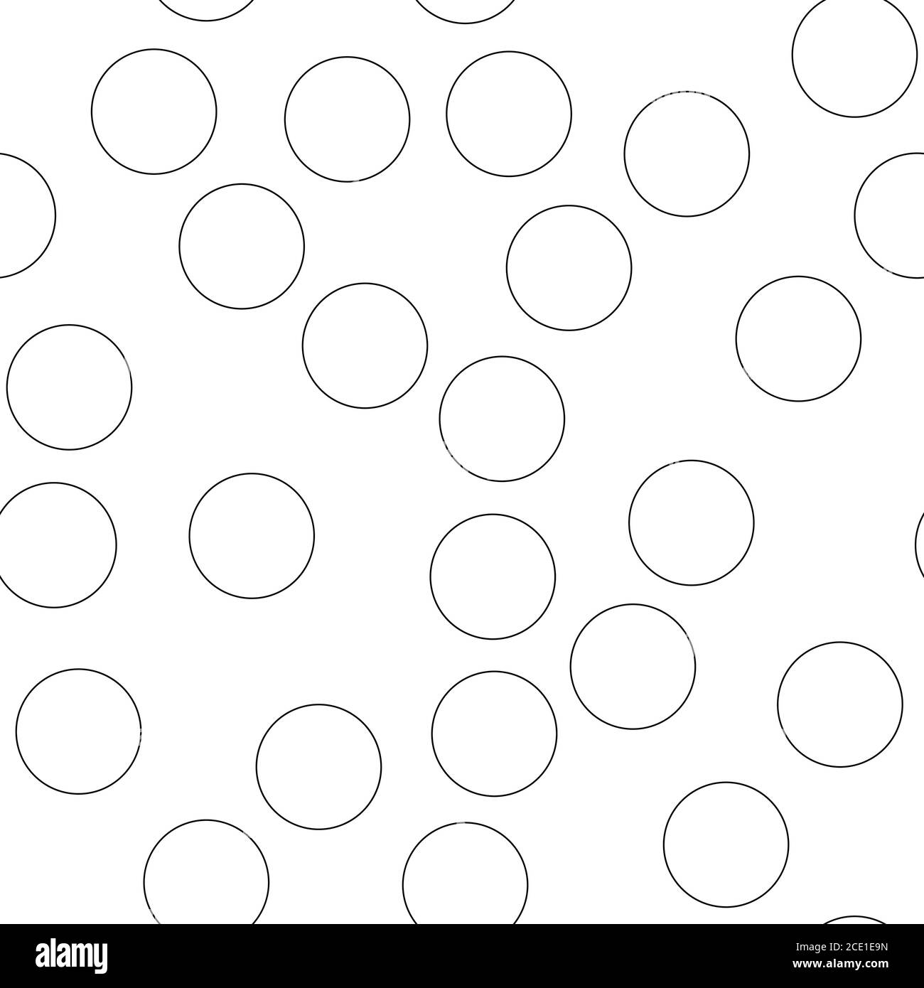 Motif abstrait sans couture de cercles de contour noir. Arrière-plan simple à bulles plates. Fond d'écran vectoriel. Illustration de Vecteur