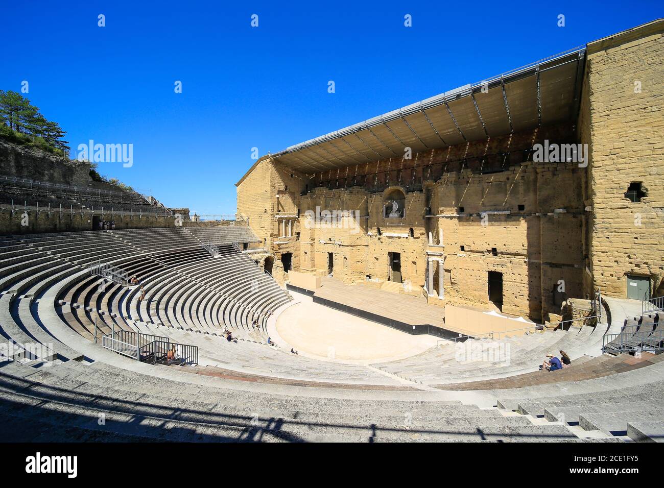 Amphithéâtre romain dans la ville d'Orange, Provence, France. Banque D'Images