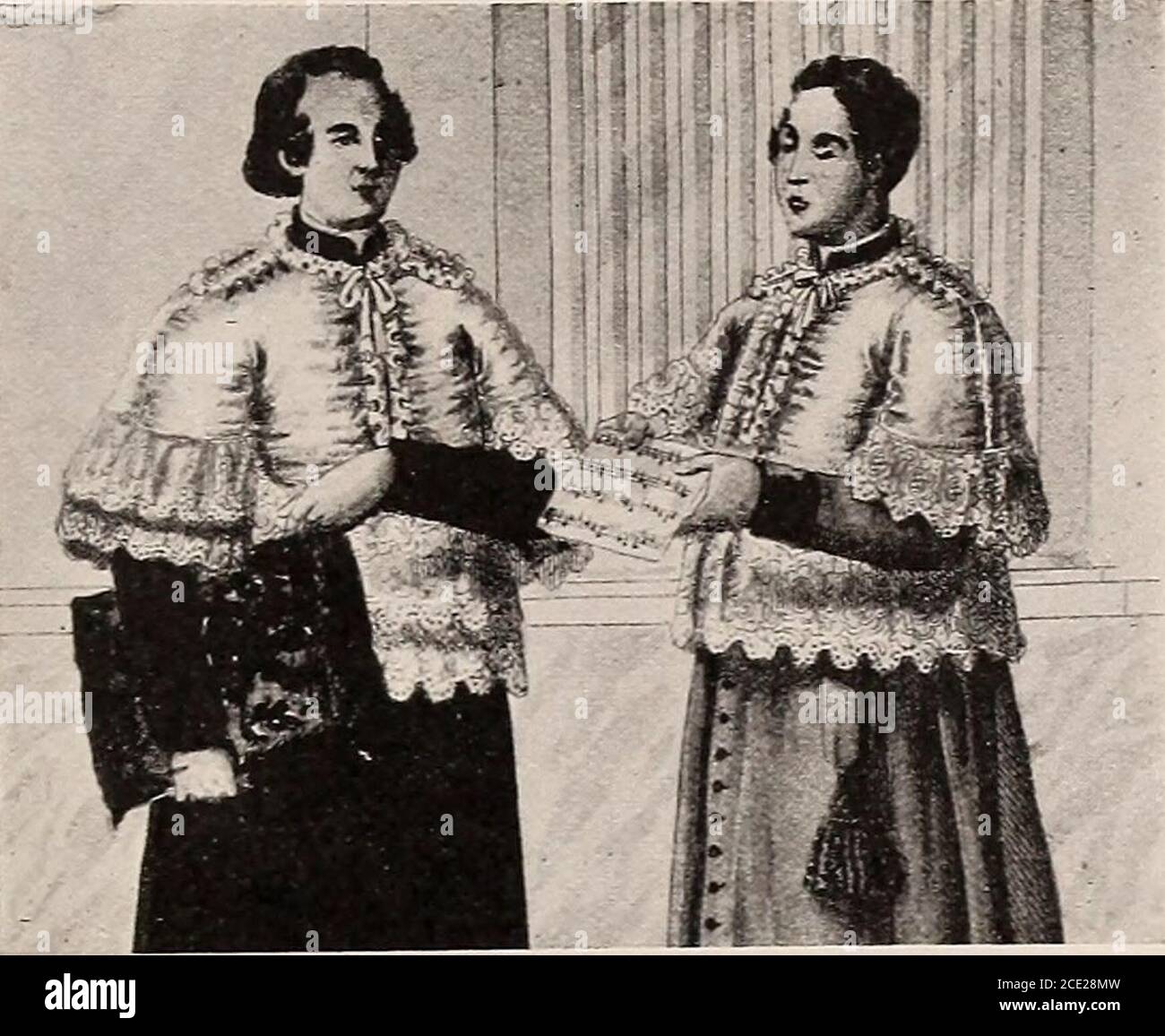 . Une histoire de dentelle faite à la main : l'origine de la dentelle, la croissance des grands centres de dentelle, le mode de fabrication, les méthodes de distinction et le soin de divers types de dentelle . Le pape Clément XIV dans un Alb bordé de dentelle à aiguille. Dix-huitième siècle. DENTELLE ECCLÉSIASTIQUE. 61 illustration étant Adam et Eve, l'arbre de la connaissance, le Saint Dove et l'Annonciation Lily, avec parfois des figures d'accompagnement. Après la Réfor-mation, lorsque les palans des laces appartenant aux Churchétaient dispersés, Hollie pointsbere fréquemment utilisé pour les laylines et les sous-objets religieux W Banque D'Images